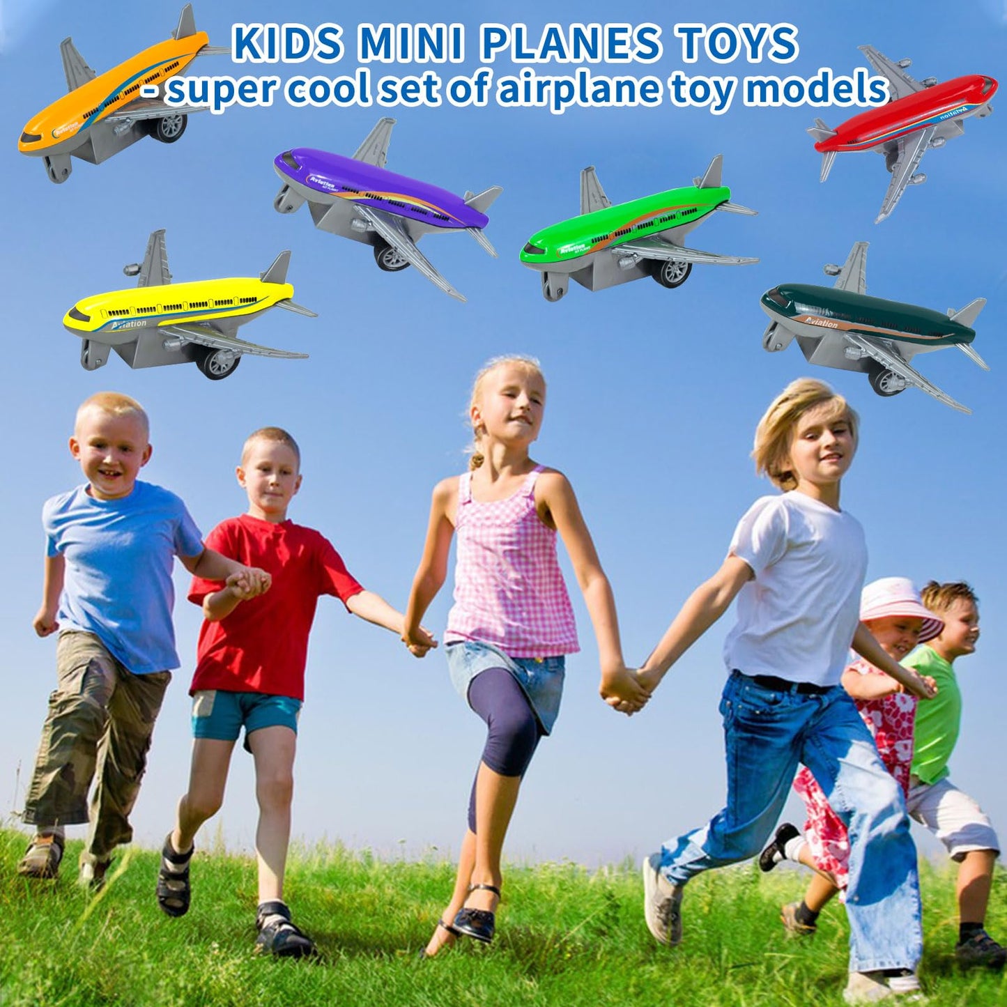 15 Pack Airplane Toys Goodie Bag Stuffers, Mini Diecast Toy Airplane for Boys 3 4-8 Years, Pull Back Alloy Model Planes Toys for Kids Birthday Party Favors, 6 Colors