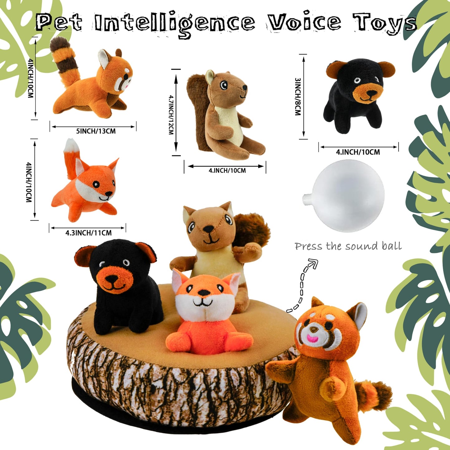 YOUBEMAGIC Hide and Seek Dog Toys, Multi-Purpose Interactive Squeaky Puppy Toys with Detachable Non-Slip Base, Treat Dispensing & Flying Disc Fetch, Enrichment Toys for Small Medium Large Dogs
