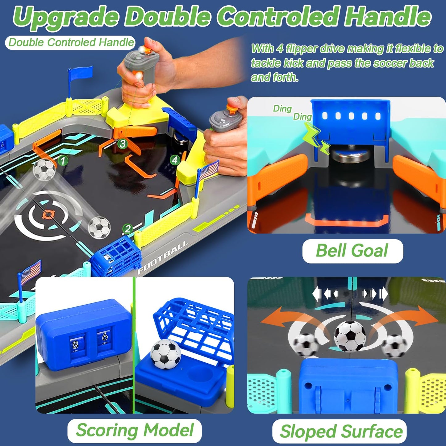 Mini Soccer Board Game for Kids: Interactive Soccer Gifts for 3 4 5 6 7 8-12 Year Old Boys Girls - Table Foosball Game Toy for Indoor Home Party Family - Perfect Christmas Birthday Gift for Kids 4-10