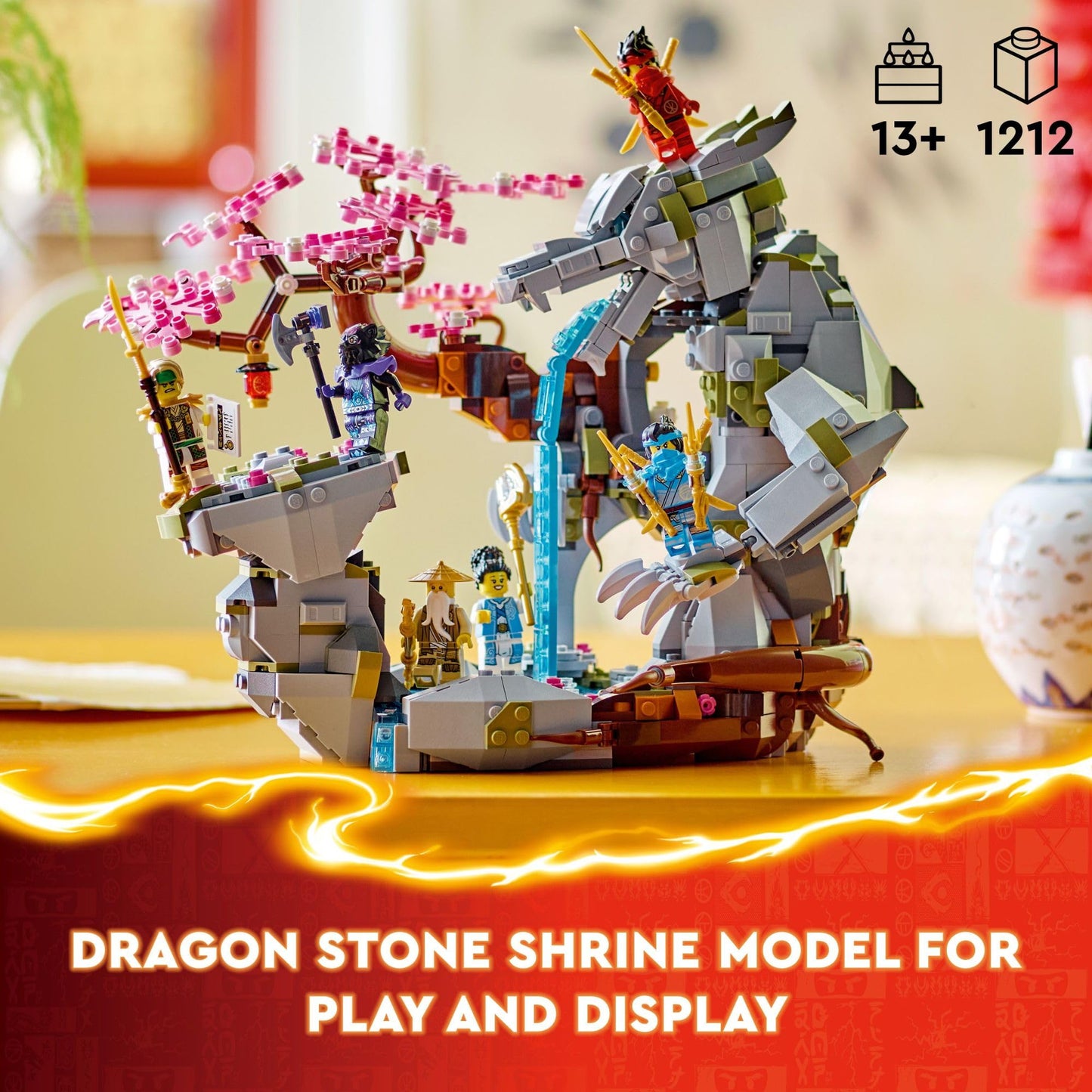 LEGO NINJAGO Dragon Stone Shrine - Build and Display Ninja Toy with 6 Action Figures - Advanced Building Set for Boys and Girls Ages 13+ - Gift Idea for Christmas - 71819