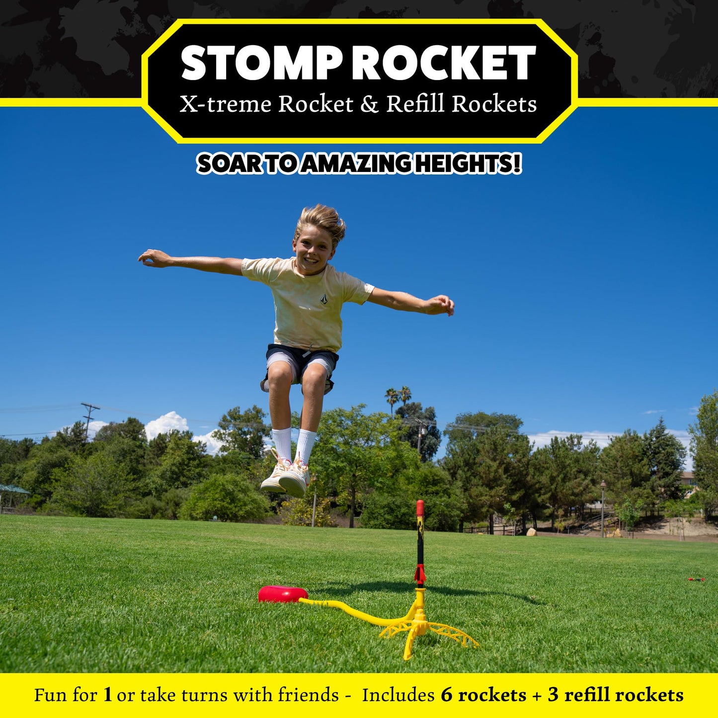 Stomp Rocket X-Treme Rocket Launcher for Kids & Rocket Refill Outdoor Toys Bundle