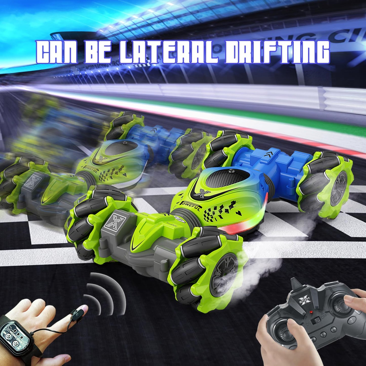 XUERENTECH Gesture RC Car for Boys Girls 6-12 Year 4WD Remote Control Car 360° Rotate Off-Road Drift Hand Controlled Twist Cars with Light Music for Kids Toy Birthday Xmas Gift