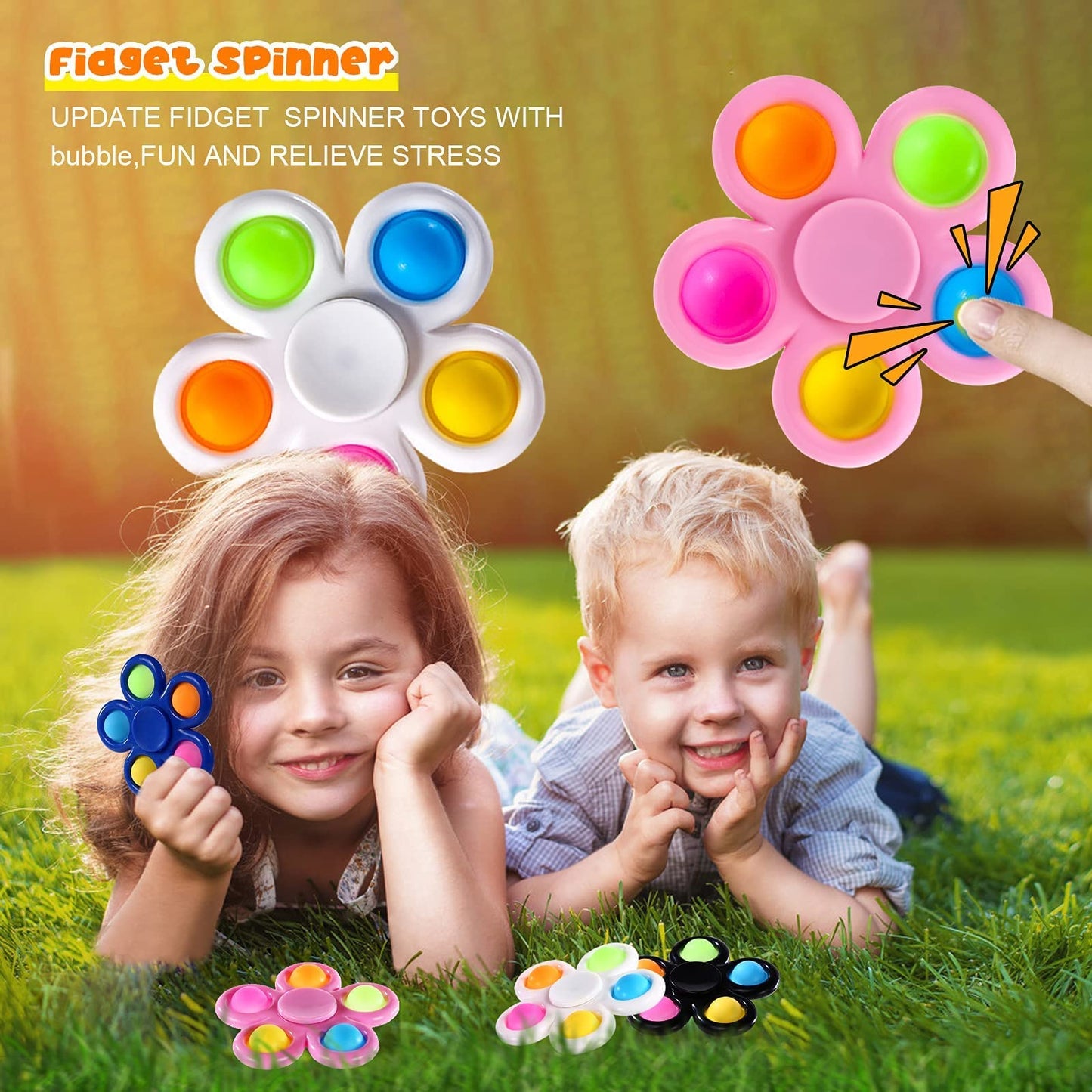 SCIONE 10 Pack Fidget Spinner,Sensory Fidget Toys for Kids Classroom Students Gifts School Prizes Stocking Stuffers, Birthday Party Favors Classroom Treasure Box Prize Boys Girls