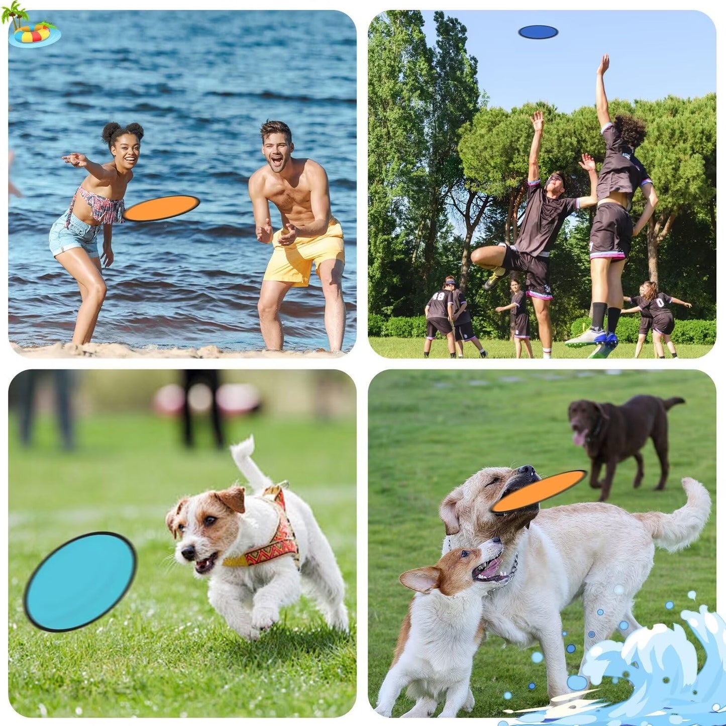 YEAHACLUB 140 PCS Foldable Flying Disc Fans with Bags, 9.8'' DIY Handheld Black Egde Fabric Folding Fan for Outdoor Game Activities Birthday Party Favors Gifts, 14 Colors