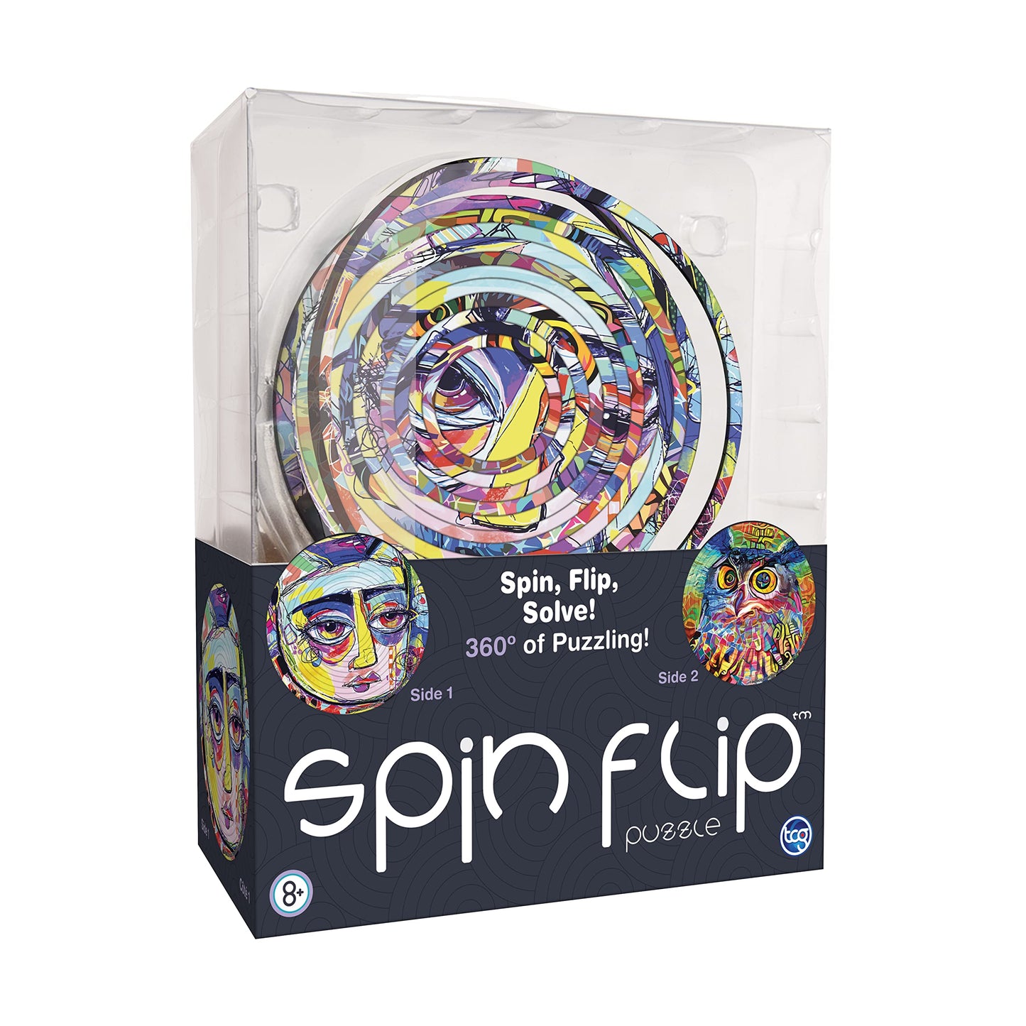 Spin Flip Puzzle - Abstract - Spin it, Flip it, Solve it! for Those who Love Brain teasers! Adult Fidget Toy. Great Gift for Mom, Dad, Teens, Men and Women