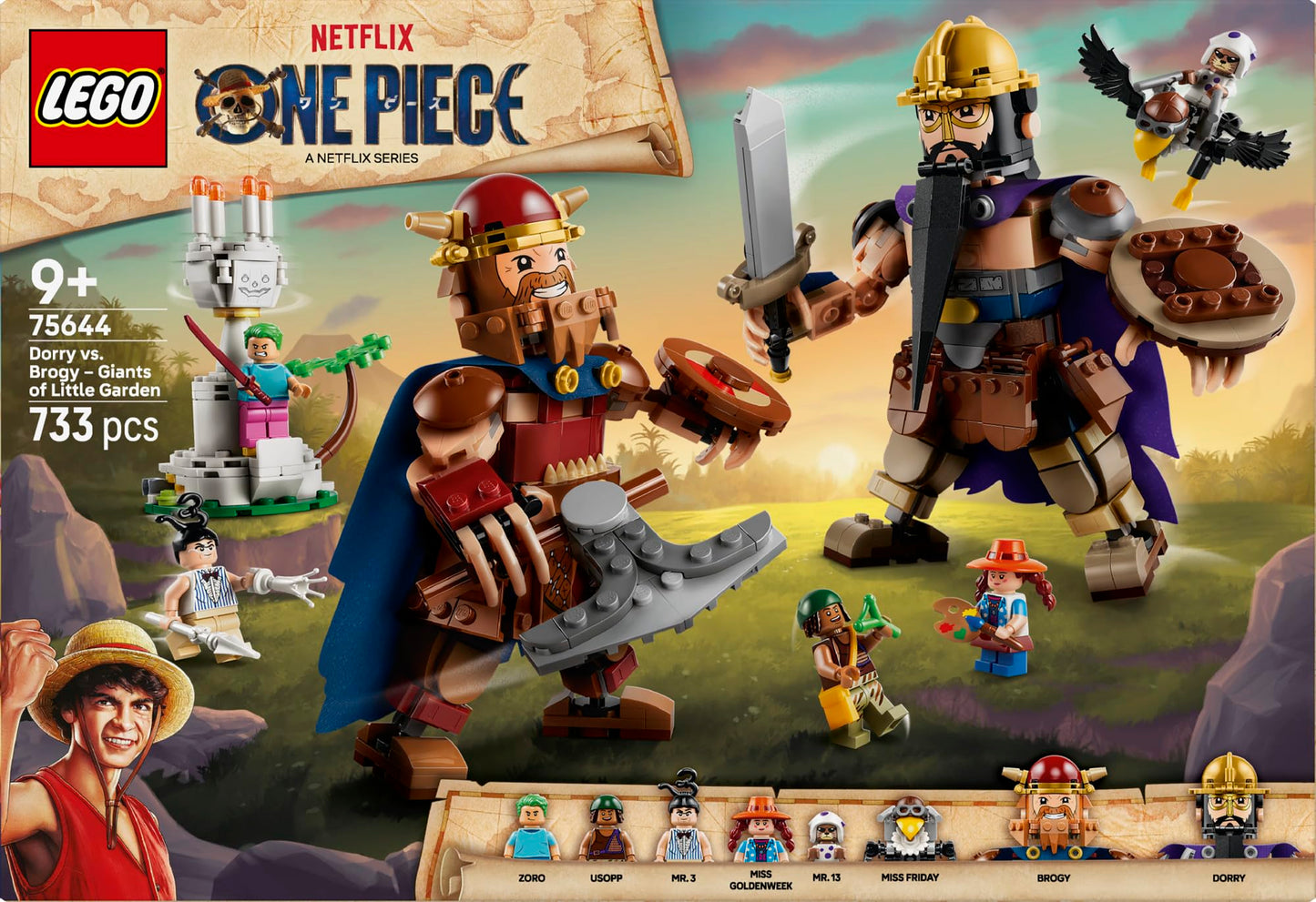 LEGO ONE PIECE Dorry vs. Brogy – Giants of Little Garden - Building Toy for Boys & Girls, Ages 9+ - with 4 Minifigures - Playset for Kids & Anime Fans - Gift for Birthdays - 75644