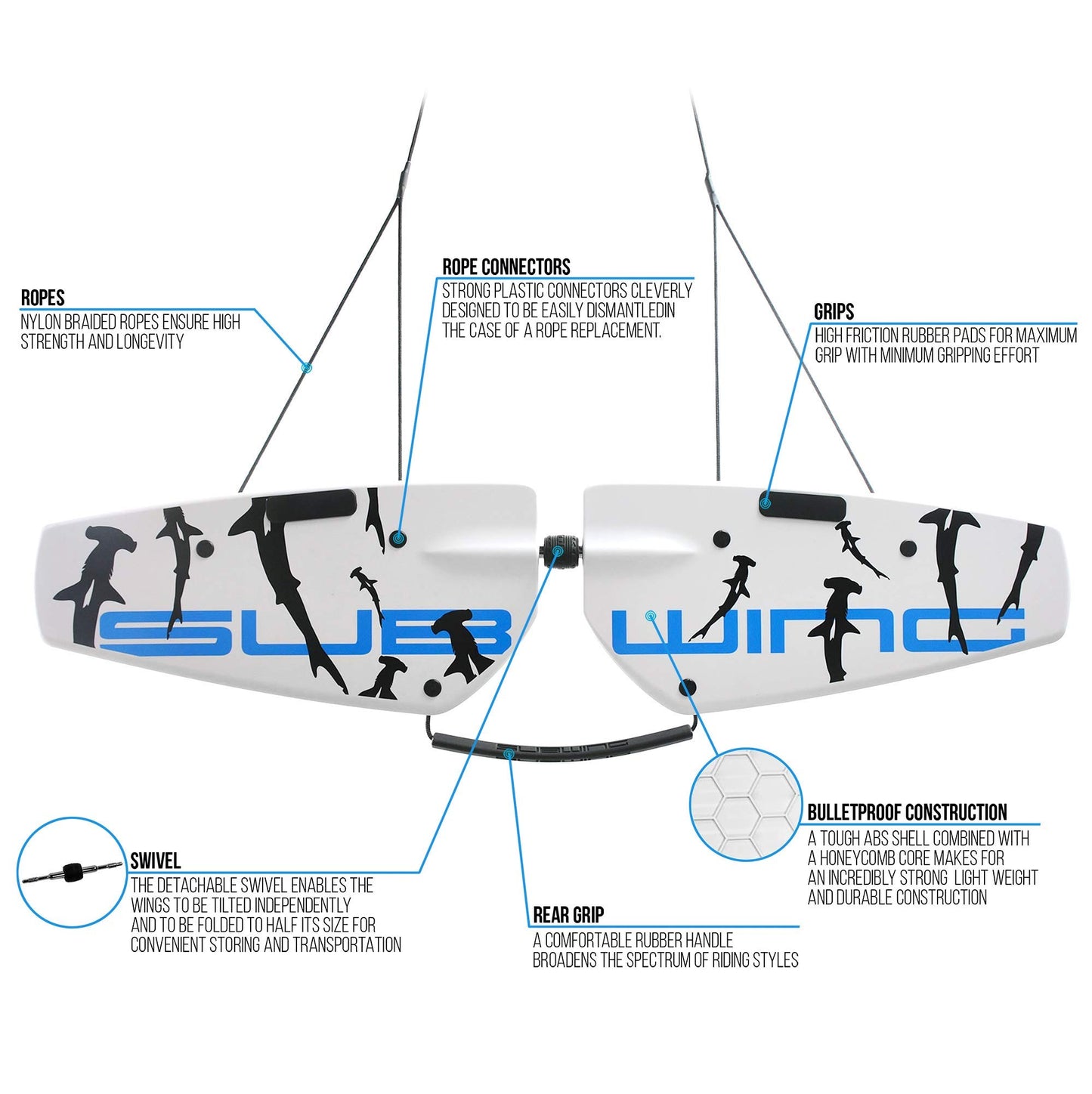 Subwing - Fly Under Water Starter Pack - Towable Watersports Board for Boats - Includes Tow Rope and Storage Bag