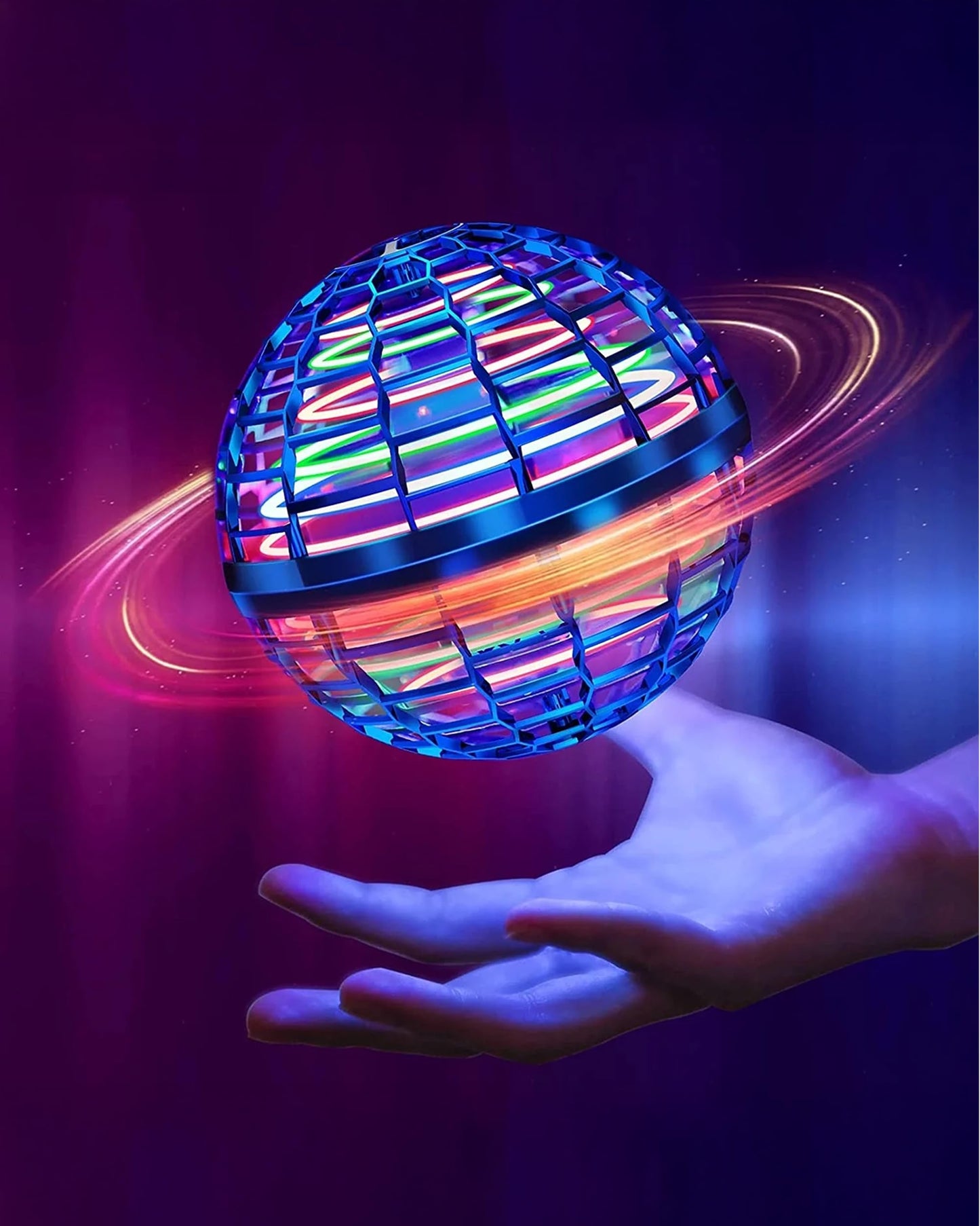Galaxy Ball 2026 Flying Orb Toy Hand Controlled Drone Ball, Boomerang Hover Ball Toy LED Lights, USB Rechargeable Gravity Disc Spinner, Gesture Control Mini Drone for Kids 8-12 Indoor Hover Drone