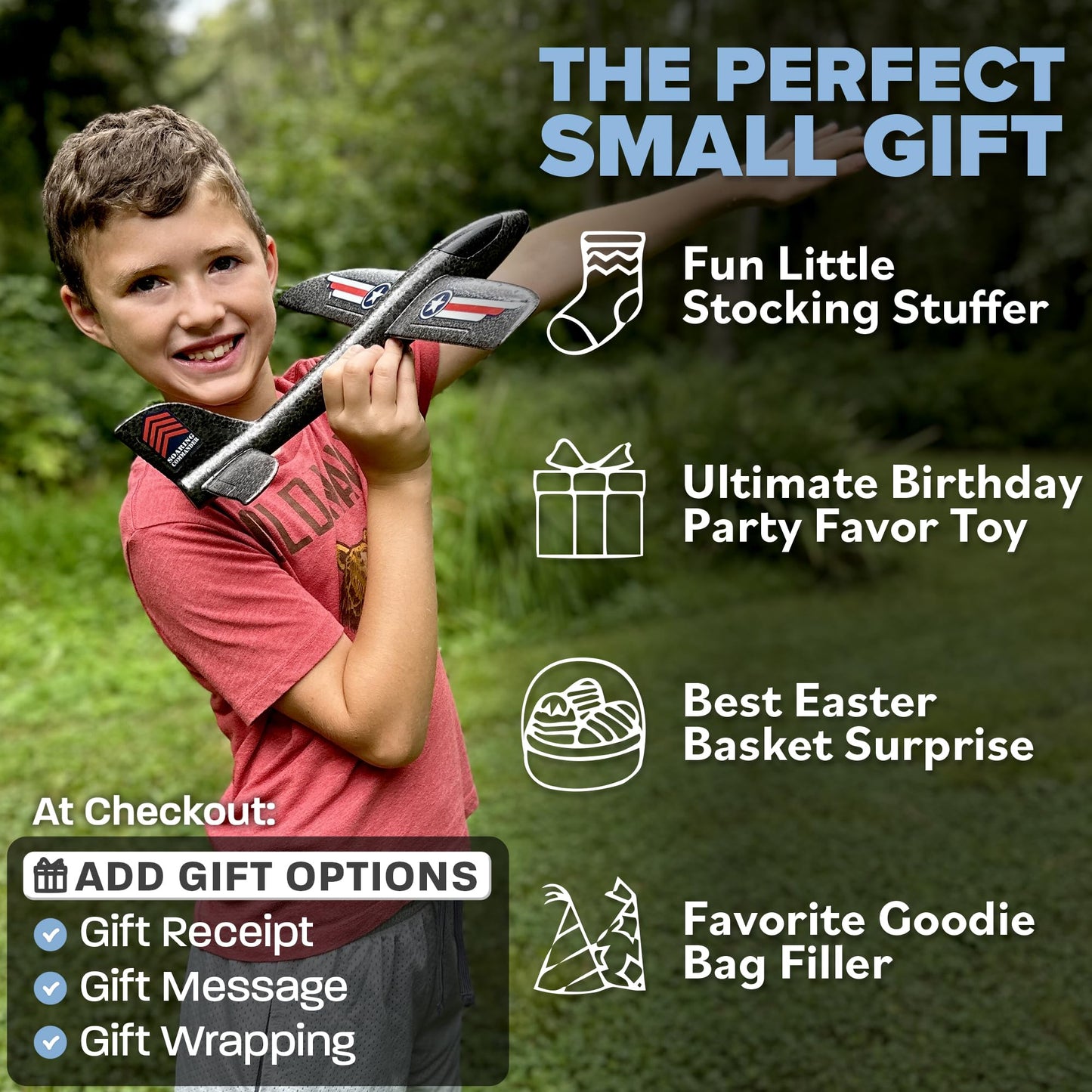 Airplane Toy for Kids - 3 Pack Safe & Easy to Throw Foam Airplanes for Kids - Outdoor Toys Glider Plane Toys - Yard Game Gifts for Boys & Girls - Birthday Gift Ideas for Ages 4 5 6 7 8 9 10 11 12 +