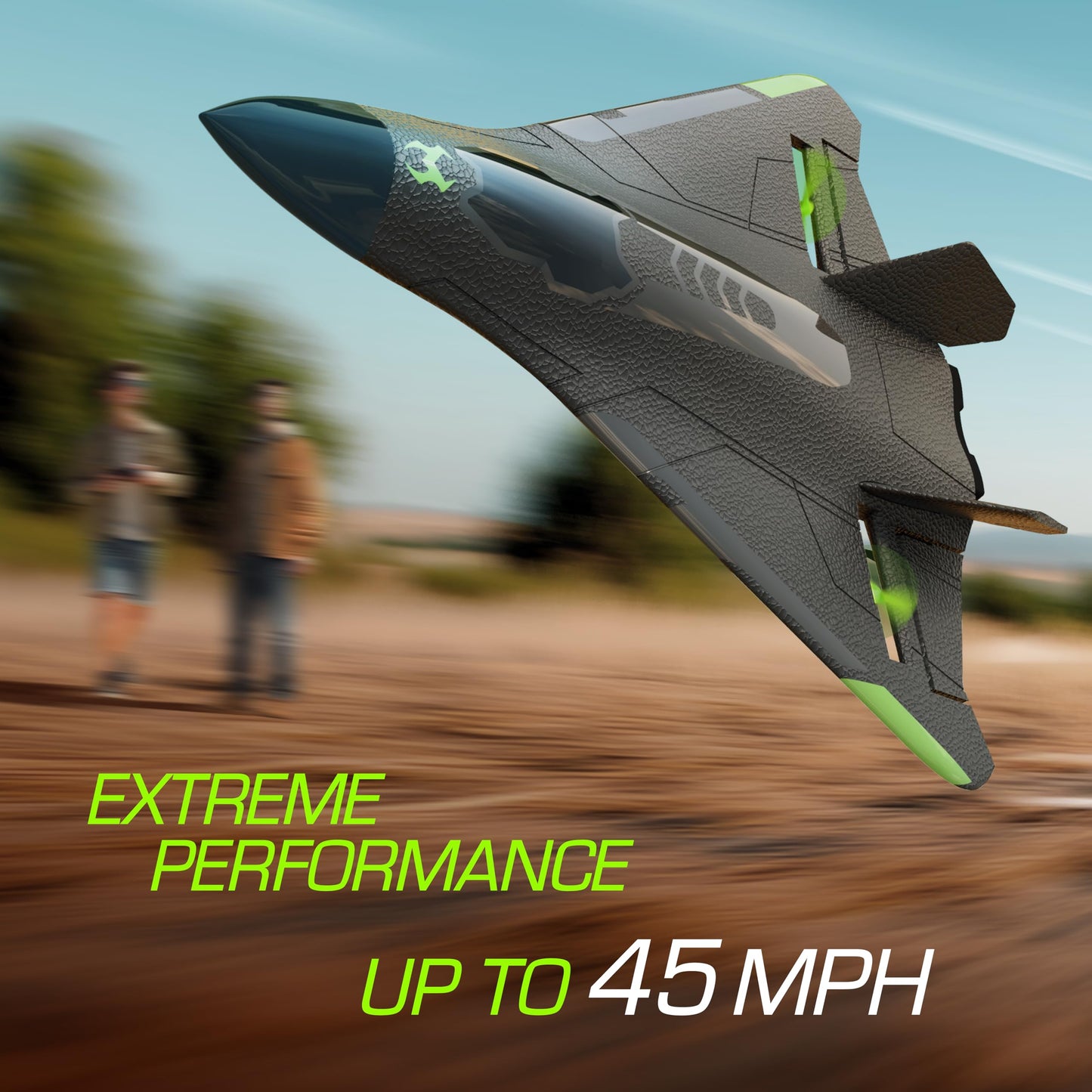 Sky Viper Vector Performance RC Plane, up to 45 MPH, 1-Touch Stunts, Rechargeable Battery