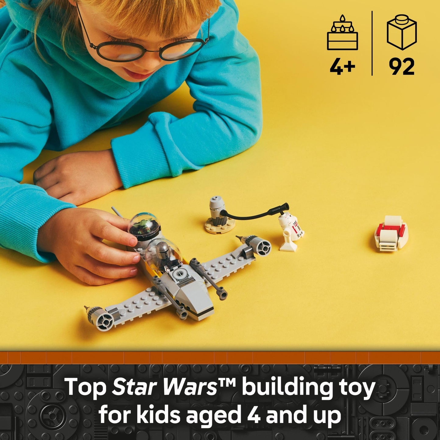 LEGO Star Wars: The Mandalorian Mando and Grogu's N-1 Starfighter Toddler Building Set - Star Wars Baby Yoda Toy for Kids, Boys & Girls, Ages 4+ - Educational Preschool Toy Gift for Birthdays - 75410