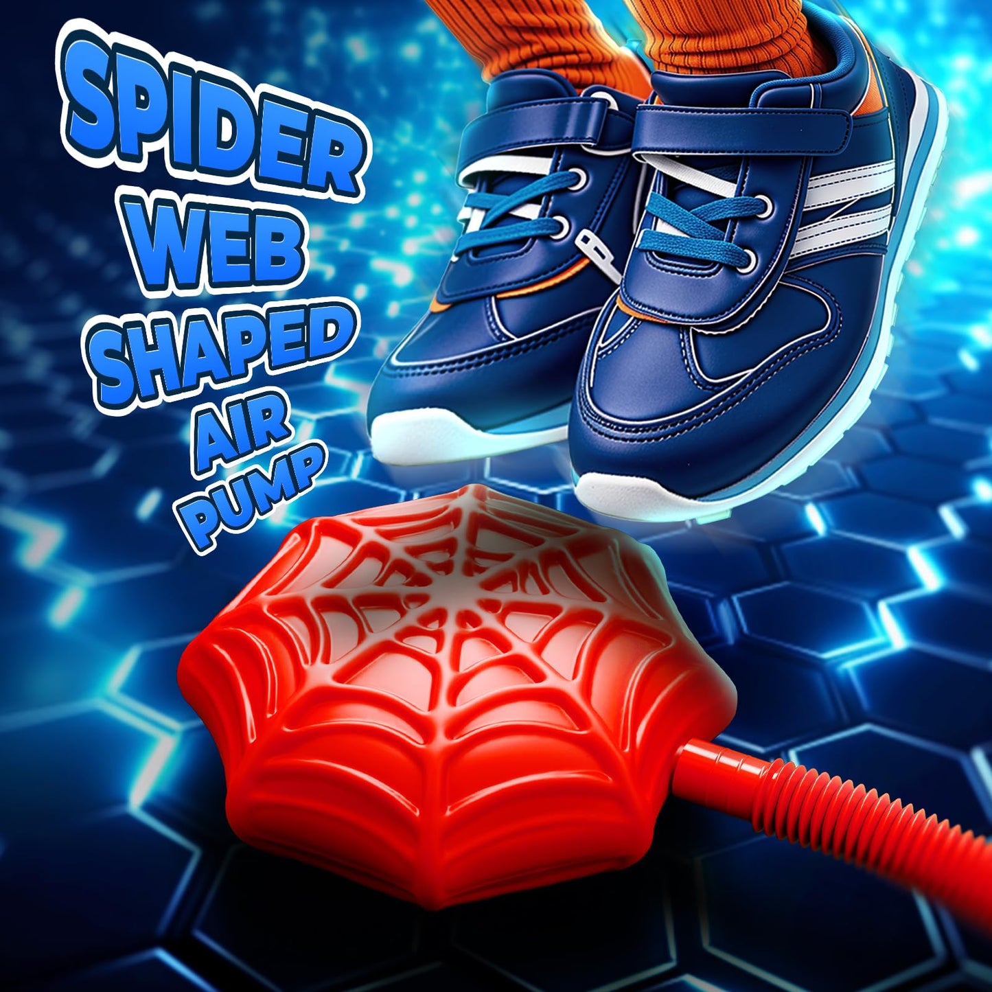 Spider Rocket Launcher for Kids, 4 Rockets with Web Air Pump, Stomping Launch Toys, Outdoor Spider Toys Gifts for 3-10 Year Old Boys & Girls