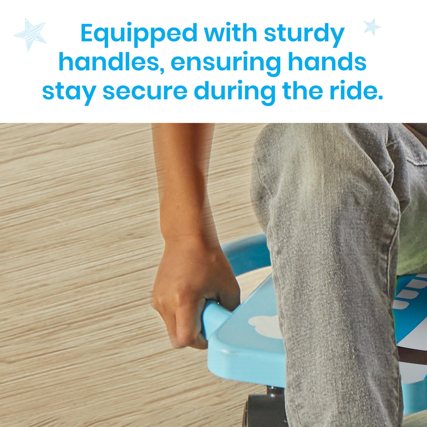hand2mind Blue Plane Glider Scooter Board, Floor Scooter Board, Gross Motor Toys, Kids Exercise & Physical Education Equipment, Playground Toys, Indoor Active Play, Toddler Outdoor Activities