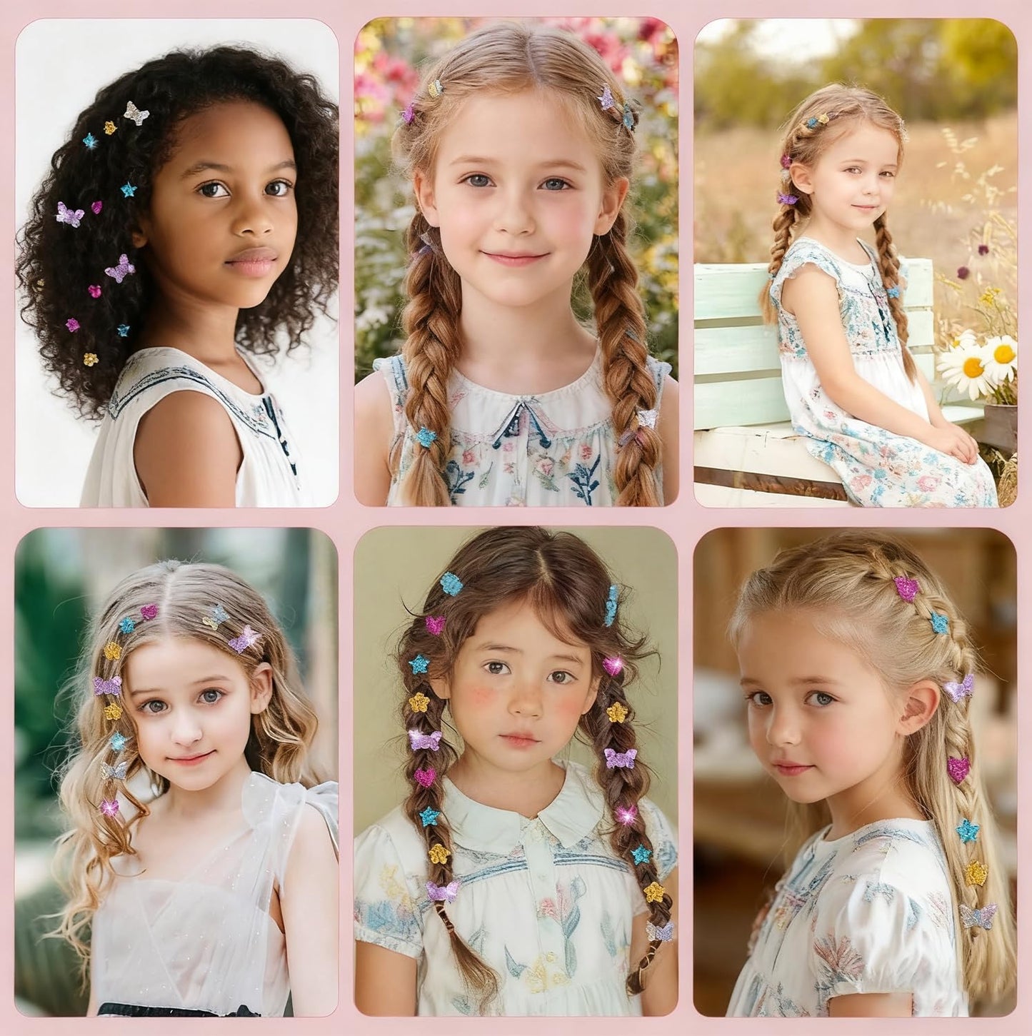 WDFXLWT Hair Gem Stamper Kit – Sparkling Jewels Hair DIY Art for Girls, Glitter Diamond Styling Tools Hair with 330+ Reusable Sequins, Fun Craft & Party Gift for Ages 3-12