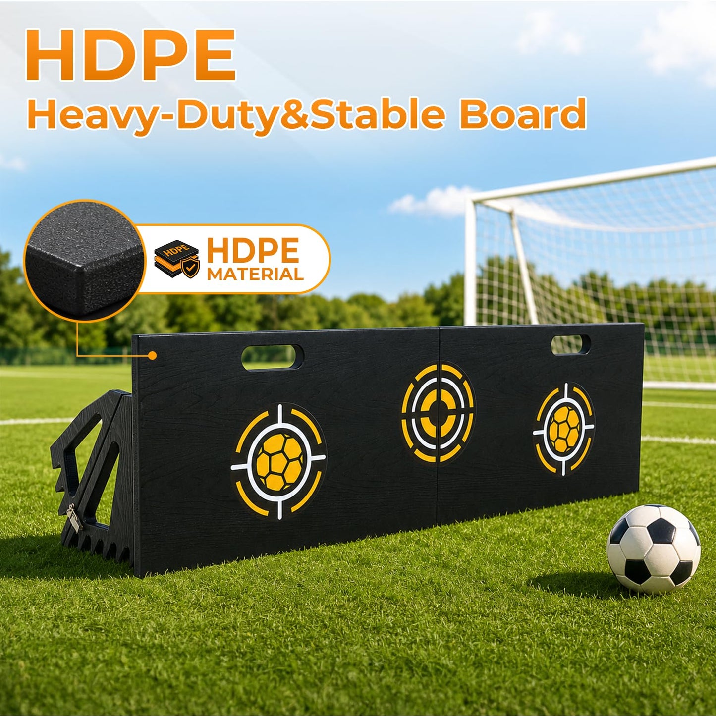 Chormtok HDPE 3-in-1 Soccer Rebounder Board,Foldable & Portable Soccer Training Rebounder with Adjustable Angles,Durable Soccer Training Equipment for Indoor Outdoor Training