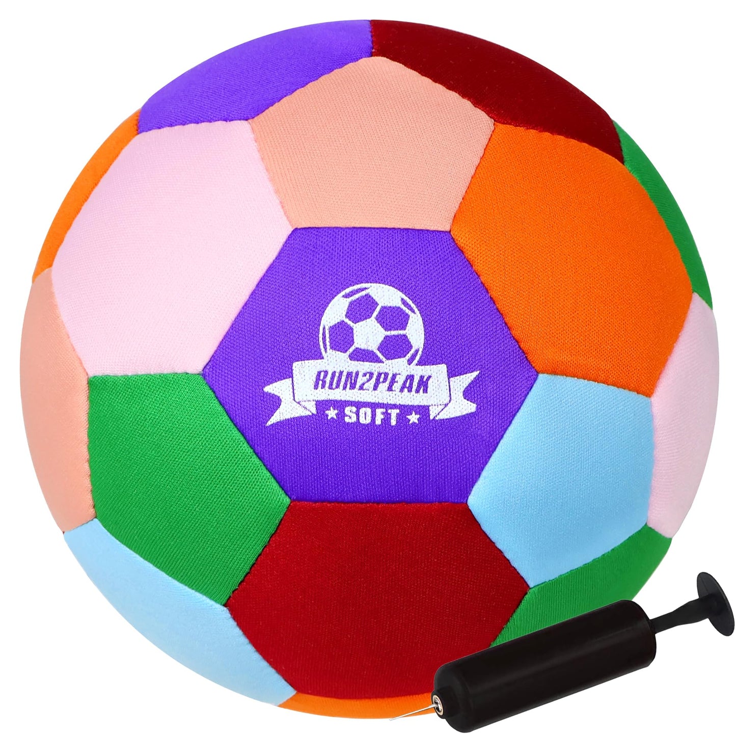 RUN2PEAK Super Light Soft Soccer Ball Size 3 - Safe and Quiet Indoor Soccer Balls Fun Gift for Inside House Yard Training Playing with Pump