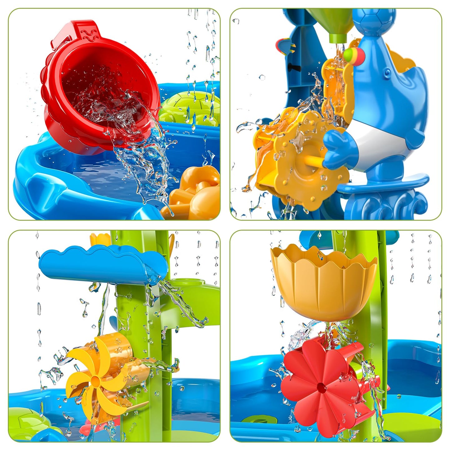 JUKUDAHU Water Table for Kids Ages 3-4 3-5 4-6 4-8 with Water Pumb, Outdoor Sensory Play Table with Beach Toys Accessories Water Waterfall for Boys Girls, Birthday Gifts for Toddlers Age 3 4 5 6 7 8