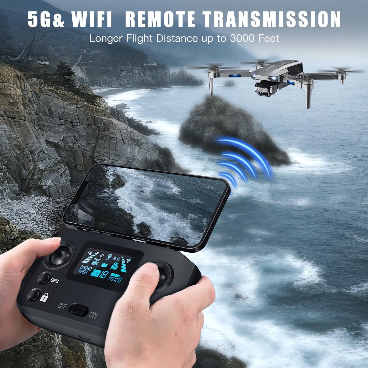 HHD Drone with 4K Camera for Adults Beginner, Under 249g with 32G TF Card (Black)