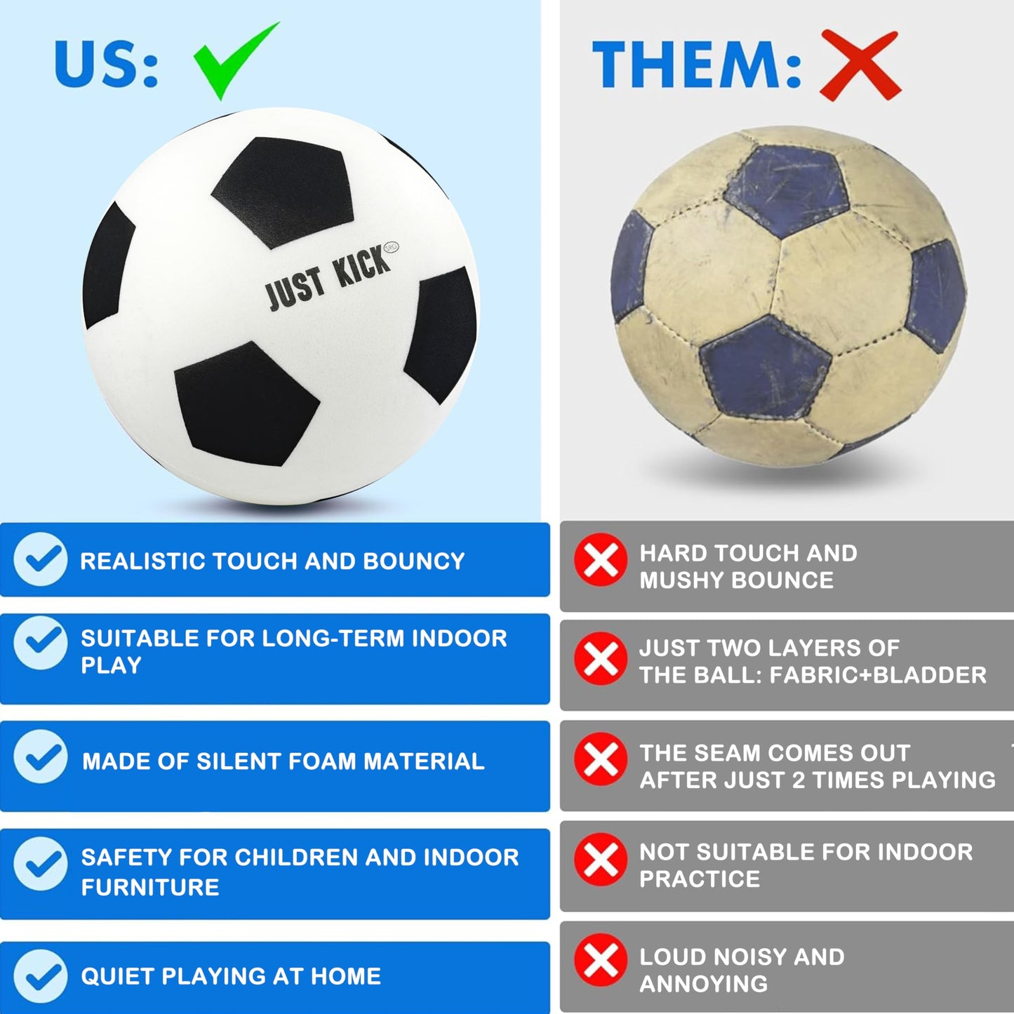 SRG Silent Foam Soccer Ball Size 5 – Indoor Soft Soccer Training Ball, Quiet Lightweight Foam Ball for Dribbling & Footwork Practice, Noise-Free House Ball Gift in Premium Box