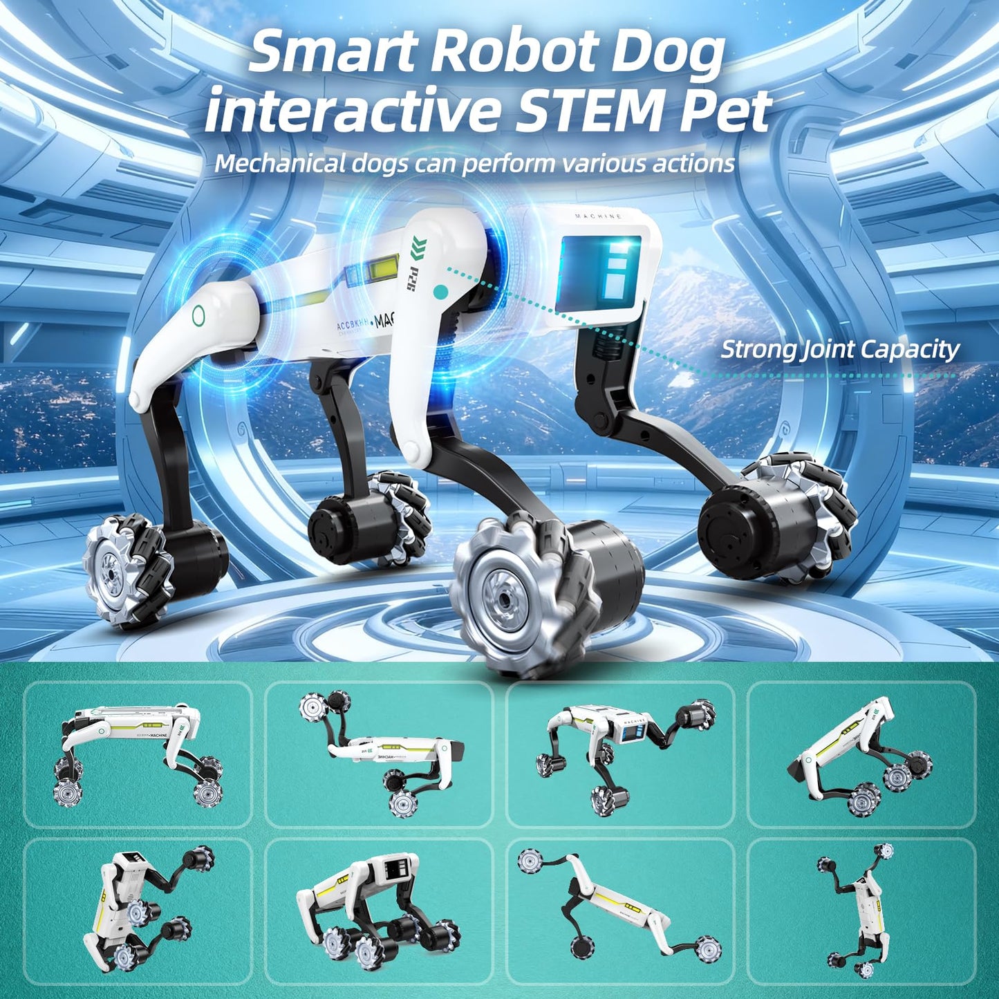 WEACFUS Smart Robot Dog for Kids, 30+ Bionic Actions, Voice & Remote Control, Programmable Moves, All-Terrain Stunt Pet Toy, Robotic Dog Toy for Boys Ages 5 6 7 8 9 10+ Birthday Gifts