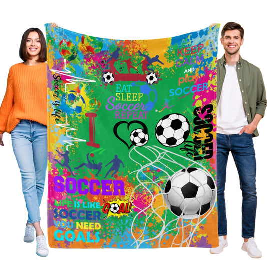 Soccer Blanket Gifts for Girls Women Ultra Soft Flannel Soccer Throw Warm Blanket for Soccers Lovers Gifts Adults Kids 50" X 40"