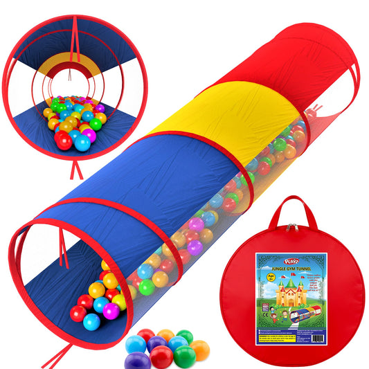Playz Extra-Large Play Tunnel for Toddlers 1-3 Years – Pop-Up Baby Crawl Tube, Sensory Activity, Indoor & Outdoor Kids Toy, Collapsible for Easy Storage