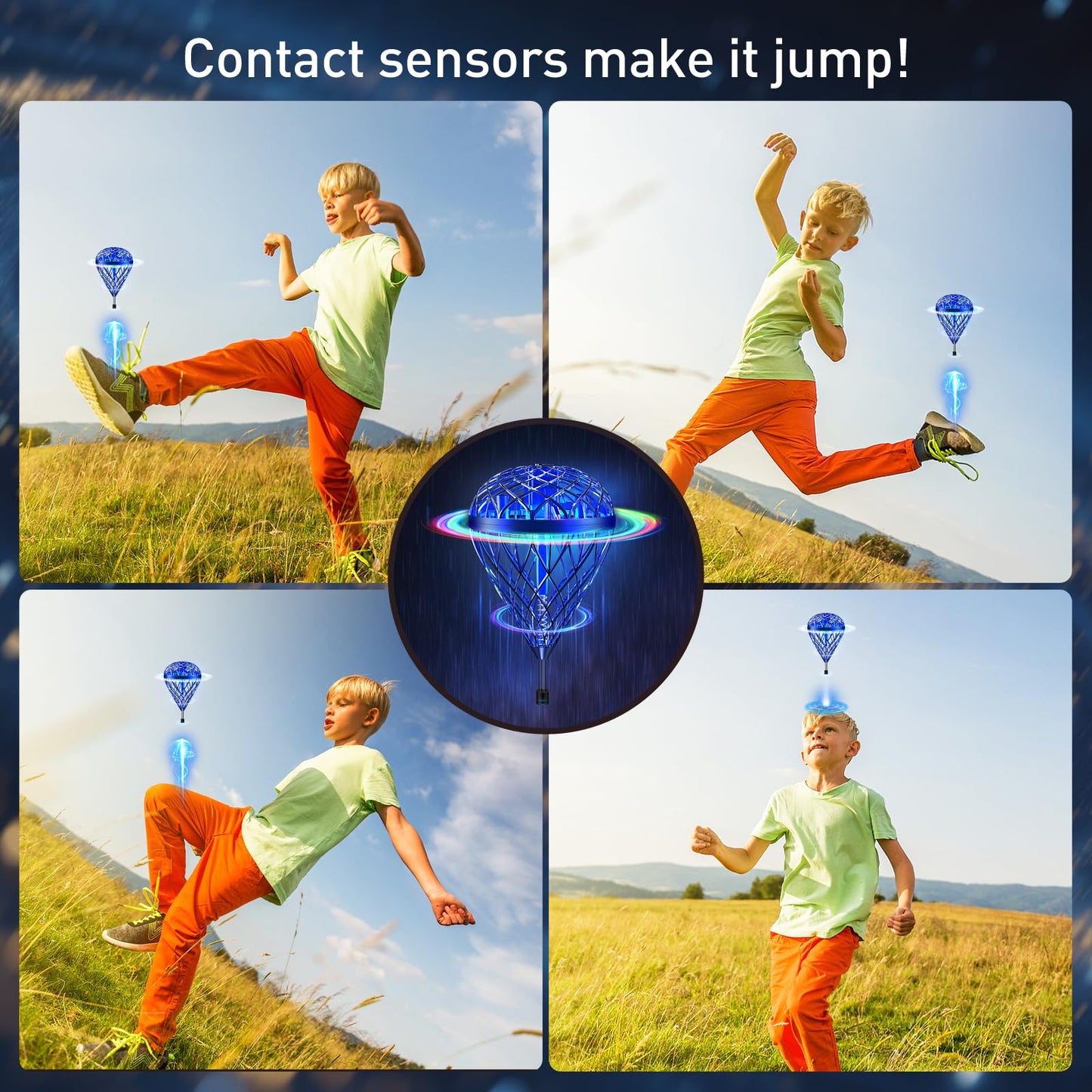 2-Pack Magic Flying Orb Balls, Includes Classic & New Upgraded AI Edition | Hand-Controlled Boomerang Hover Drone with RGB Lights | Cool Space Toy Gift for Kids, Teens, and Family Fun (Indoor &
