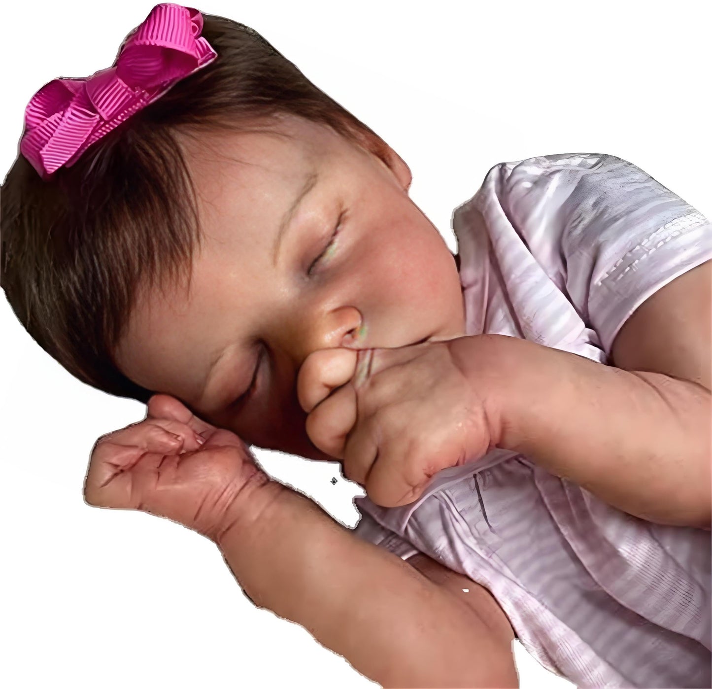 QXYIXZ 18 Inch Realistic Reborn Baby Doll - Sleeping Lifelike Newborn Girl Doll, Full Body Soft Silicone Vinyl, Handcrafted Weighted Reborn Baby with Gift Set & Accessories, Ideal for Kids Age 3+