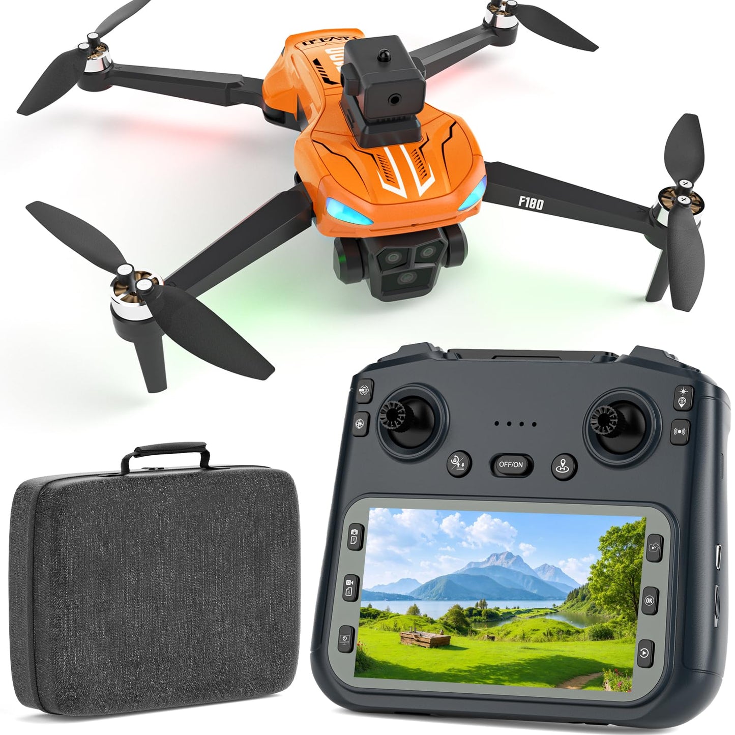 GPS Drone with 4K Camera for Adults, 4.5" Remote Control Screen, Auto Return, Auto Obstacle Avoidance, 22 Min Flight, Foldable FPV RC Quadcopter with Follow Me, Waypoint Fly, Gift for Beginners