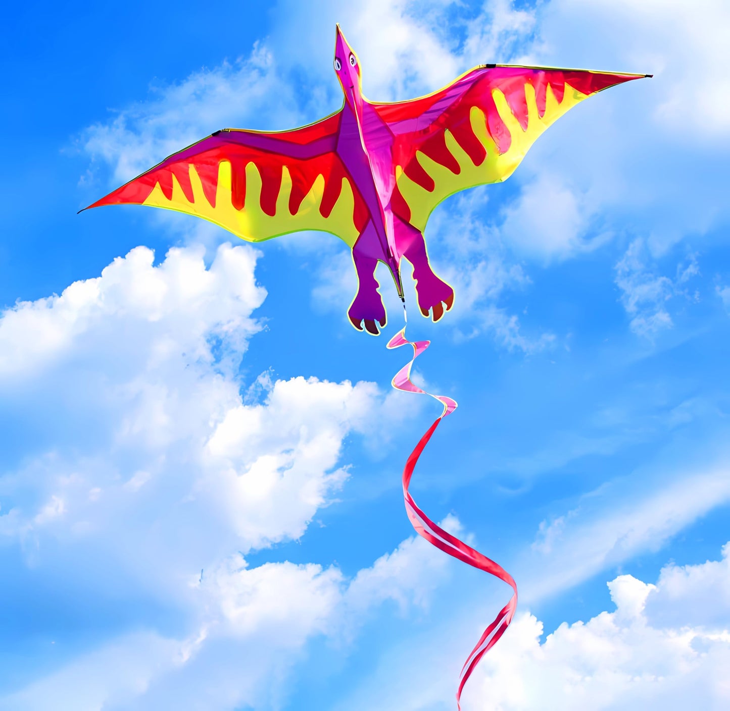 HENGDA KITE 2 Pack Dragon Kites for Kids and Adults，Dinosaur Kite Easy to Fly,Beach Kites for Family Outdoor Toy Games & Activities,Suitable for Beginners