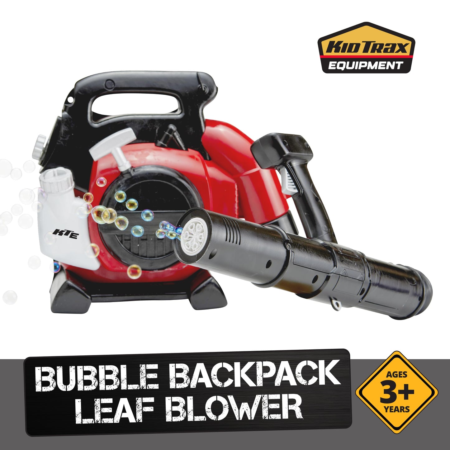 Kid Trax Bubble Leaf Blower Backpack - Bubble Machine, Toddler Outdoor Toys, Kids Leaf Blower, Kids Party Favors, Realistic Appearance, Easy to Use, Toddler Boy Toys and Girls, Ages 3+ and Above, RED