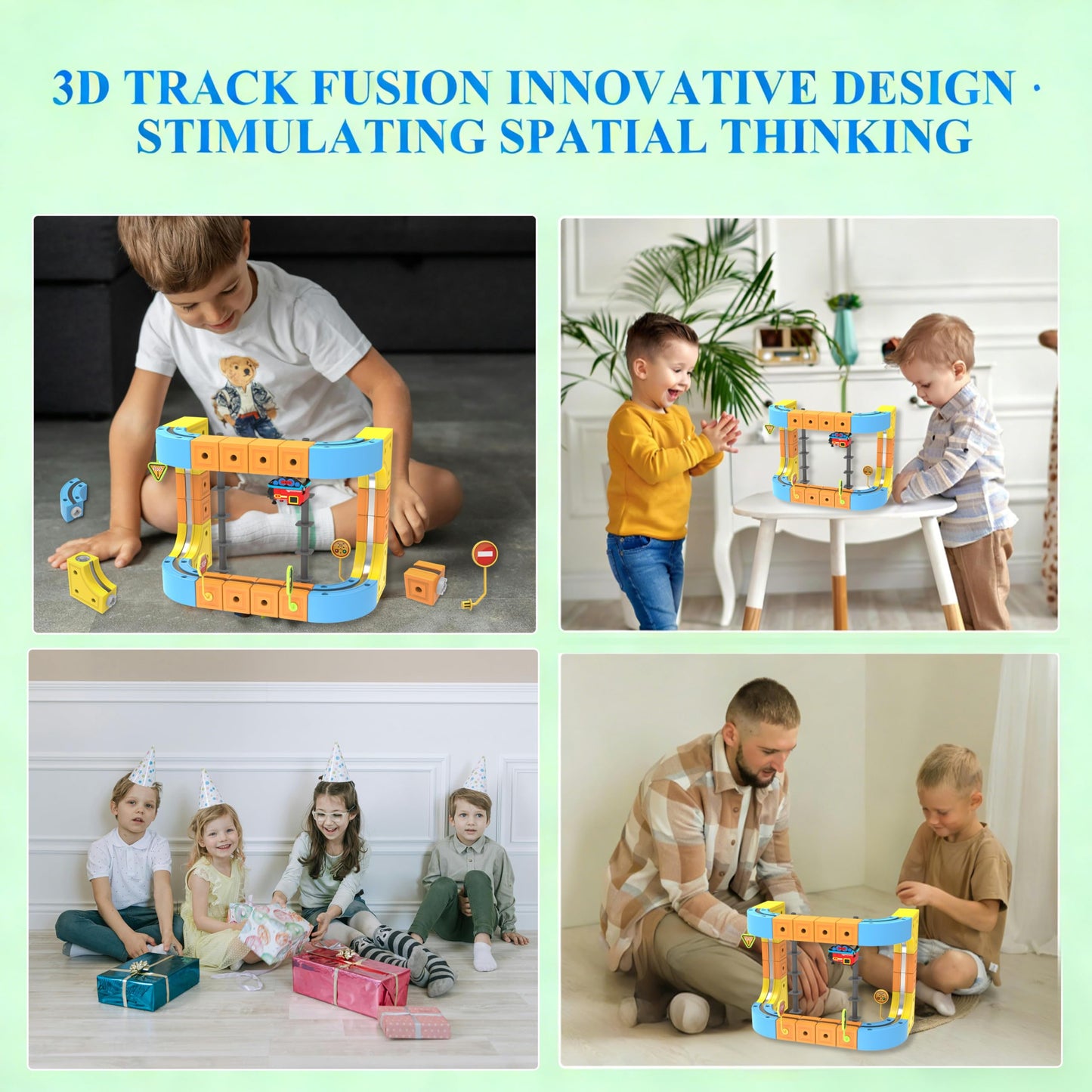 DopplerStar Gravity-Defying Electric Rail Car Toy, 3D Magnetic Building Track Set for Kids 3-12, STEM Educational Construction Toy, for Boys & Girls