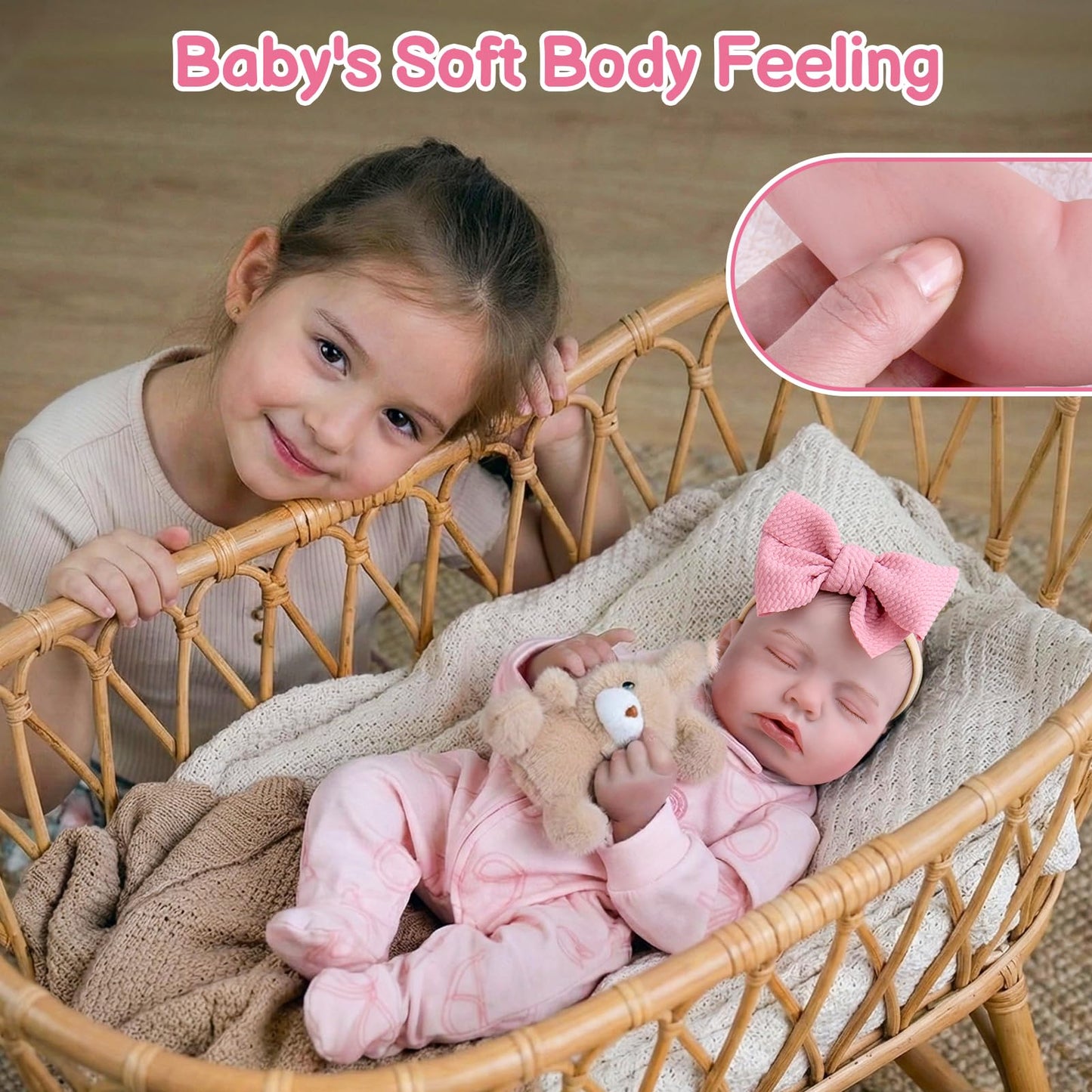 UOFTKIZ Real Life Reborn Baby Dolls Girl - 20 Inch Realistic Baby Doll, Soft Vinyl Lifelike Baby Doll, Perfect for Role-Playing, Gift for Kids 3+, Grandma, New-Parents, Collectors