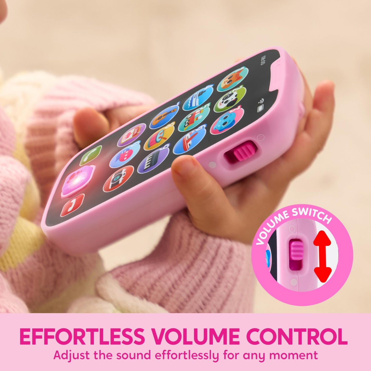 JOYIN Baby Learning Phone and Remote Toy for Toddler, Pink Smartphone Toys with Music for Infants, Kids, Holiday Stocking Stuffers, Birthday Gift for Girls