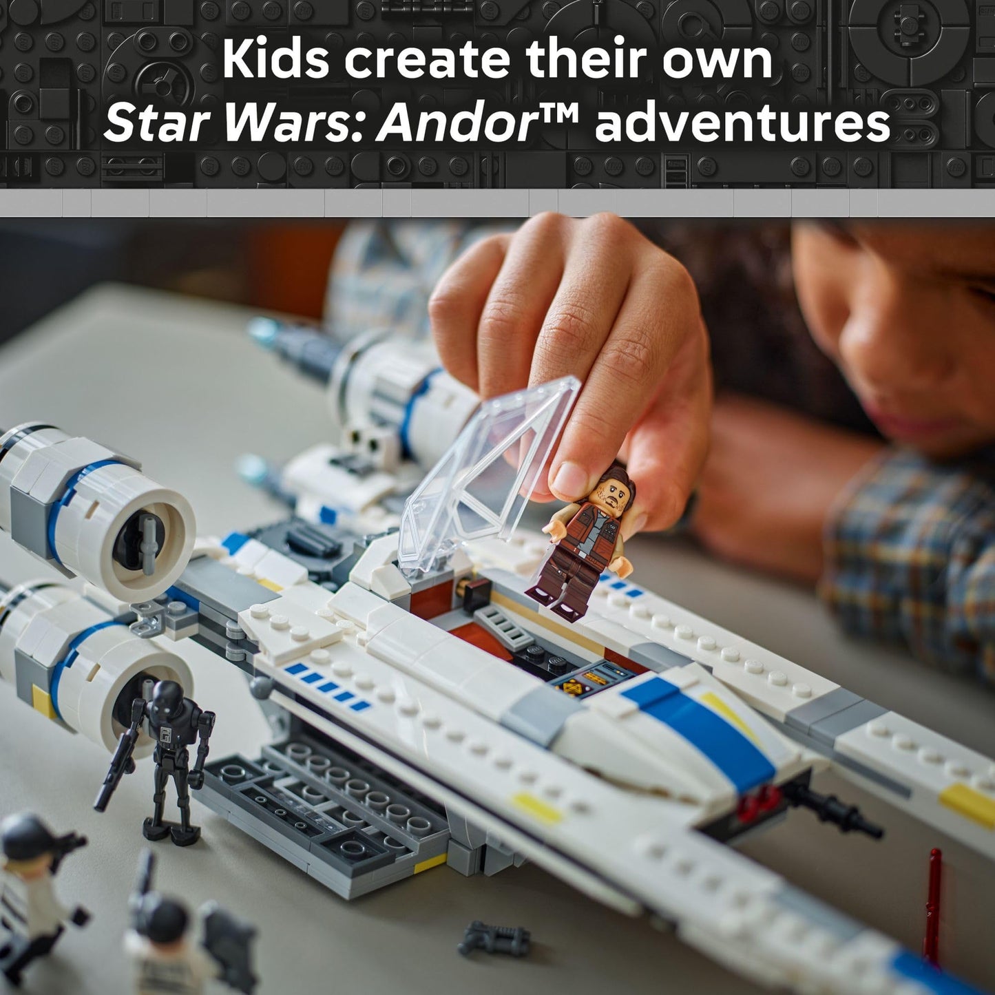 LEGO Star Wars Rebel U-Wing Starfighter Building Set - Includes Cassian Andor, Dedra Meero and K-2SO - Model Action Toy - Birthday Gift Idea for Boys, Girls, Kids, Ages 8+ - 75399