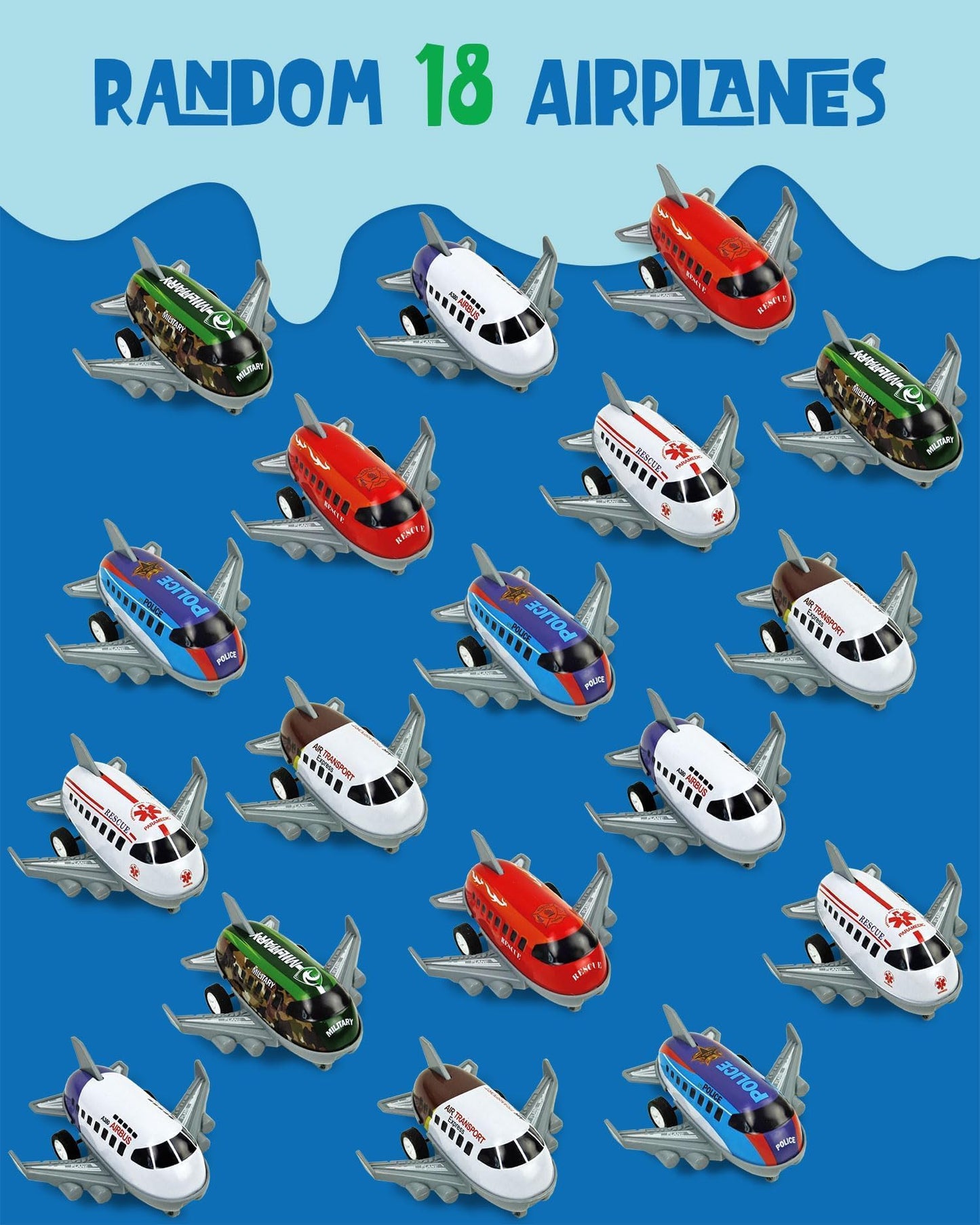 Vileafy 18 Toy Airplanes, Mini Pull Back Toys for Kids 3-5 Years Old Plane Party Favors, Treasure Box Prizes, Goodie Bag Stuffers, Small Toddler Airplane Toys for Classroom or Birthday