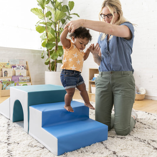 ECR4Kids SoftZone Single Tunnel Climber, Toddler Playset, Contemporary, 3-Piece