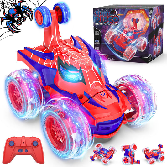 Mafbeanl Remote Control Car Stunt RC Cars 360° Rotating with 2.4GHz Rechargeable Wheel Lights Toys Car Gift for Boys 3 4 5 6 7 8 9 10 11 12 (Red)