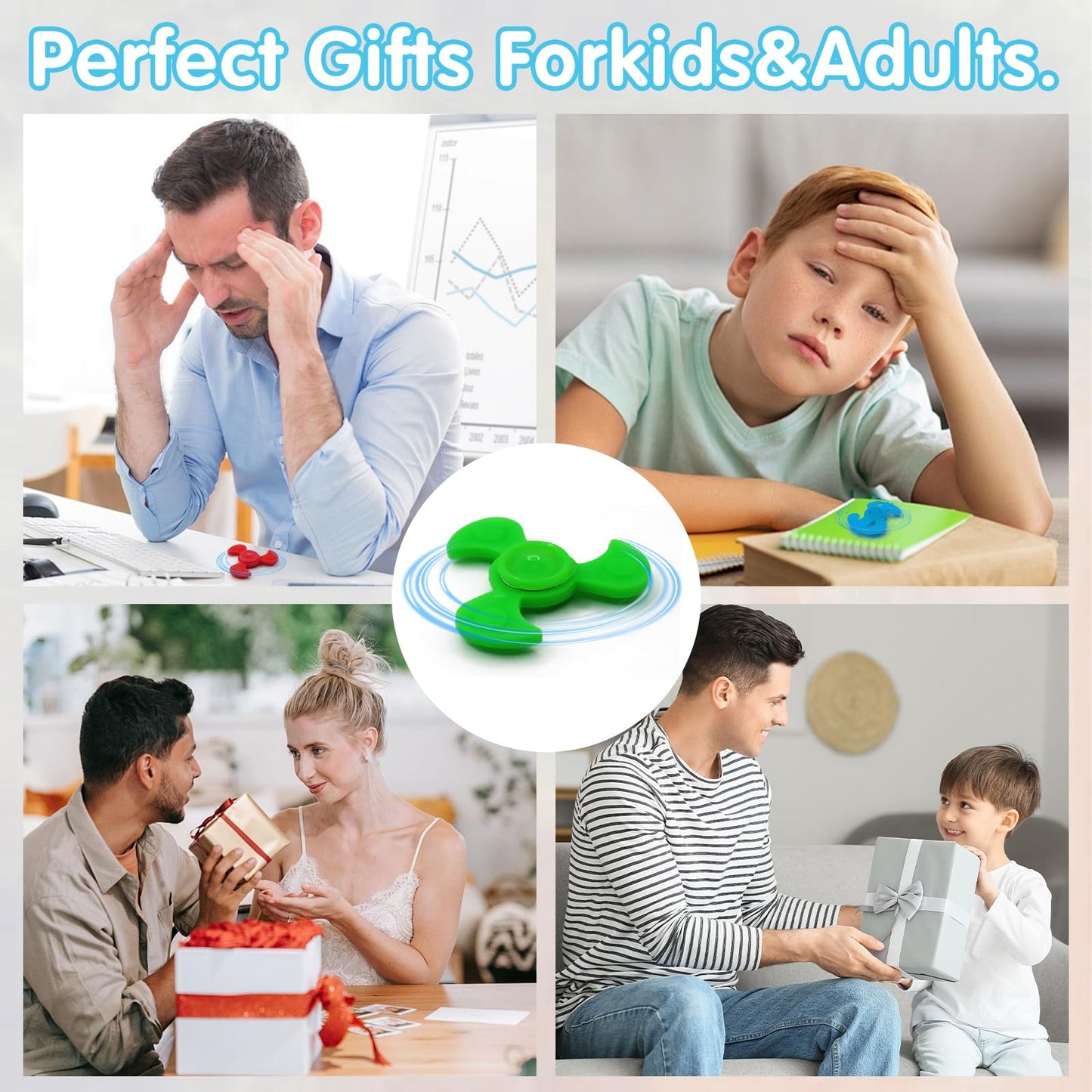 60 Pcs Mini Fidget Spinner Toys , Fidget Toys Bulk for Kids, Sensory Hand Fidget Pack Bulk | Anxiety Toys Stress Relief Reducer, Assorted Styles, Classroom Prizes for Kids