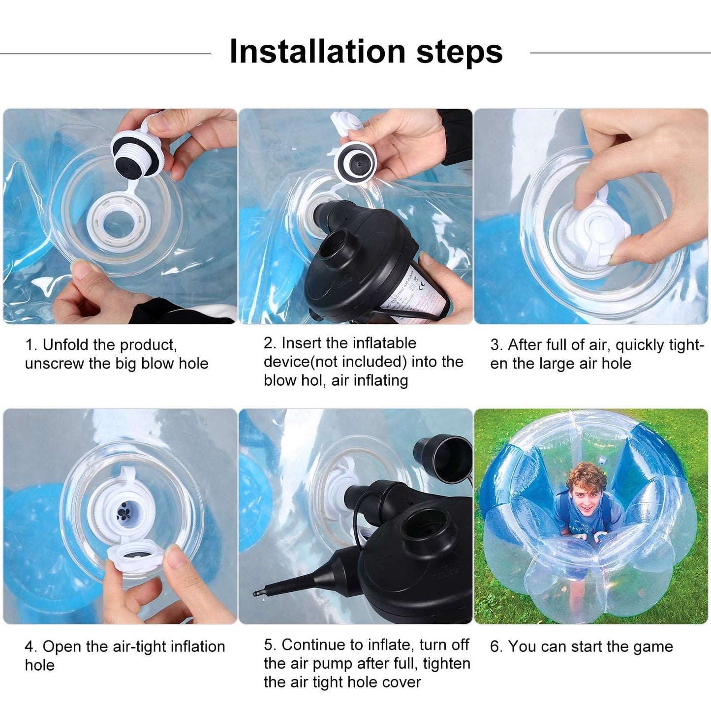 Wodesid Inflatable Bumper Balls for Adults Human Hamster Balls for Adults Inflatable Lawn Game Ball 0.3mm Ultra-Thick PVC Toys Body Bumpers Ball Full Body for Outdoor Team Gaming Play(4FT,2PCS)