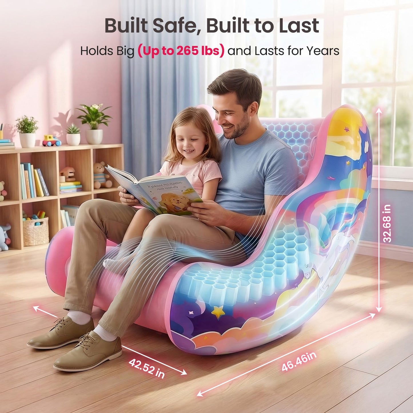 Sensory Chair for Kids with Autism – Toddler Rocking Chair for Sensory Seeking, ADHD & Calming – Autism Sensory Products for Deep Pressure Therapy in Sensory Room, Birthday Gifts for Boys Girls