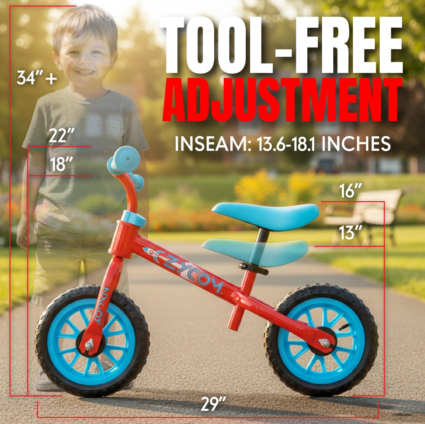 Madd Gear Balance Bike for Toddlers - 18 Month to 4 Years - No Pedal Lightweight Training Bicycles - Adjustable Seat and Maintenance Free 10 Inch Airless Tires - Great Birthday Gift