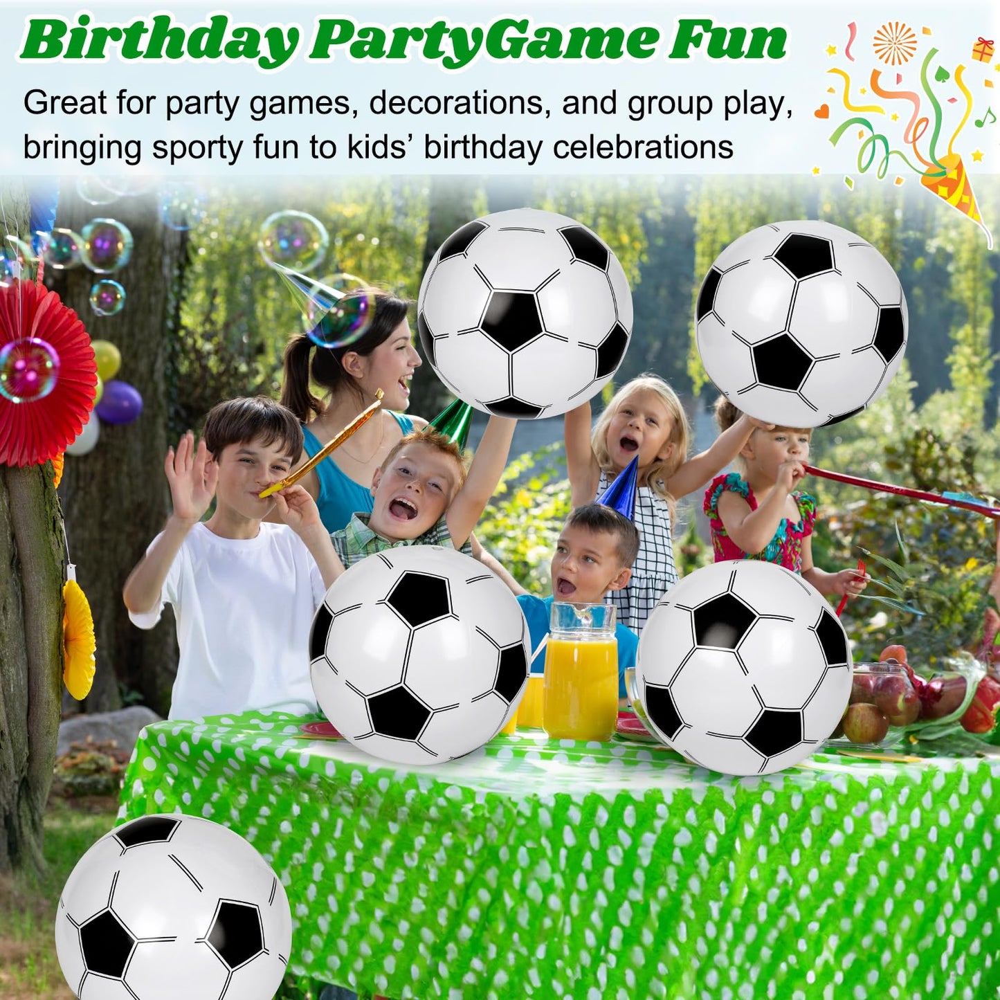 Mototo 40 Pack Soccer Inflatable Beach Balls Bulk, 16 Inch Blow up Soccer Beachballs Inflatable Balls for Indoor Outdoor Summer Beach Pool Super Bowl Themed Sport Game Decoration Birthday Party Favor