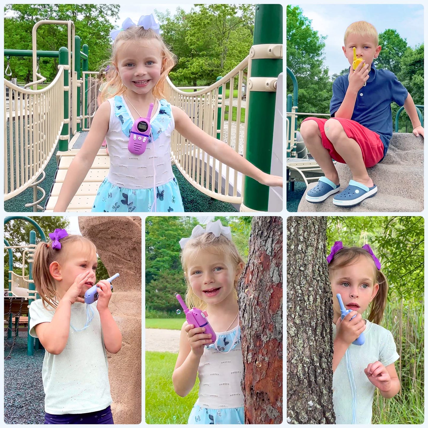 Inspireyes Walkie Talkies for Kids, Rechargeable Long Range 3 Pack, Kids Toys for Boys Girls Ages 3-12, 2 Way Radio Toy, Outdoor Adventure Toys, Camping Hiking Gear, Birthday Gifts for Kids
