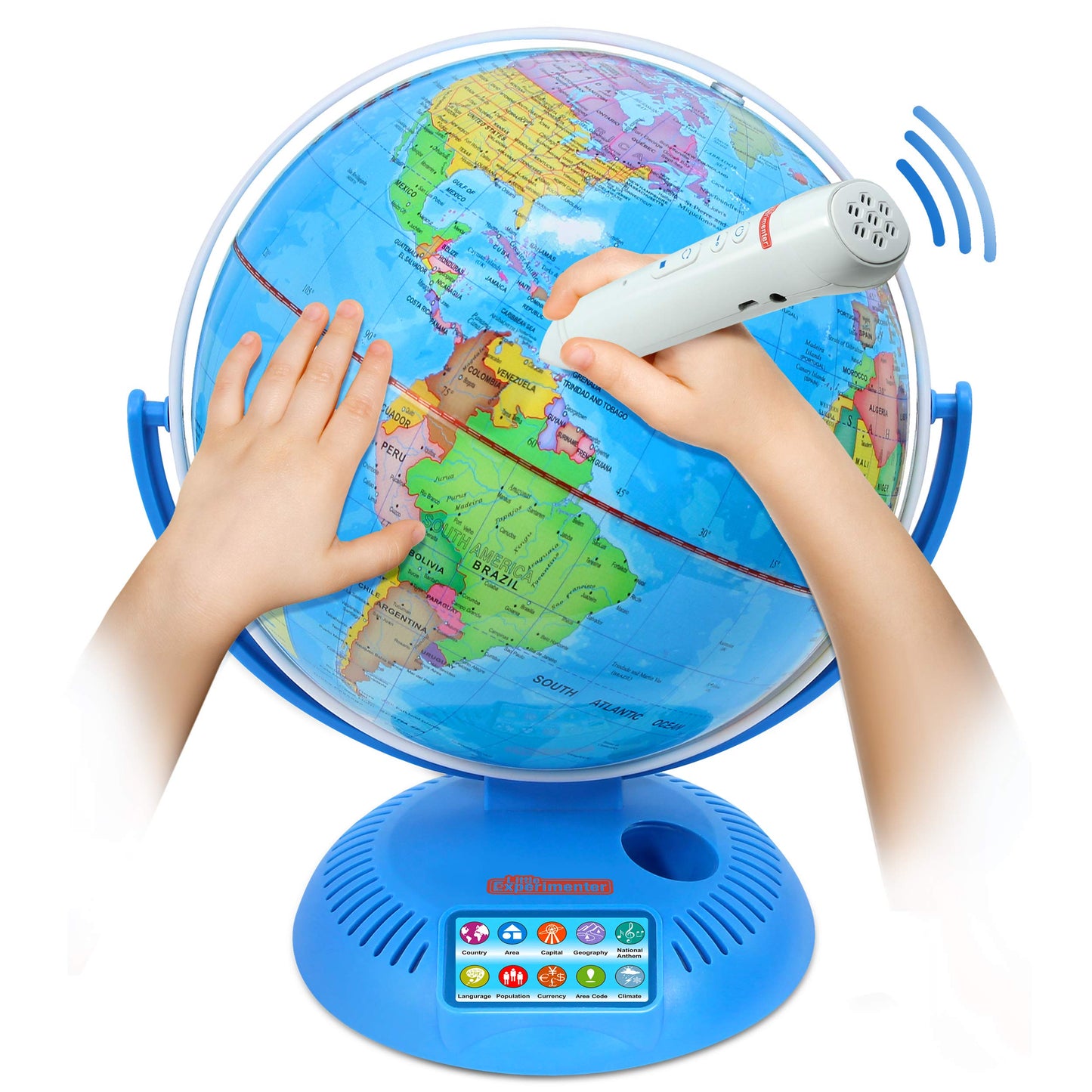 Little Experimenter Interactive 9” Globes for Kids, Globe & Wireless Smart Pen, Easter Gifts for Kids, STEM Educational Toys, Talking World Map, 8 Year old Boy Coolest Gifts for Boys & Girls Ages 8 9 10 11 12 Years Old