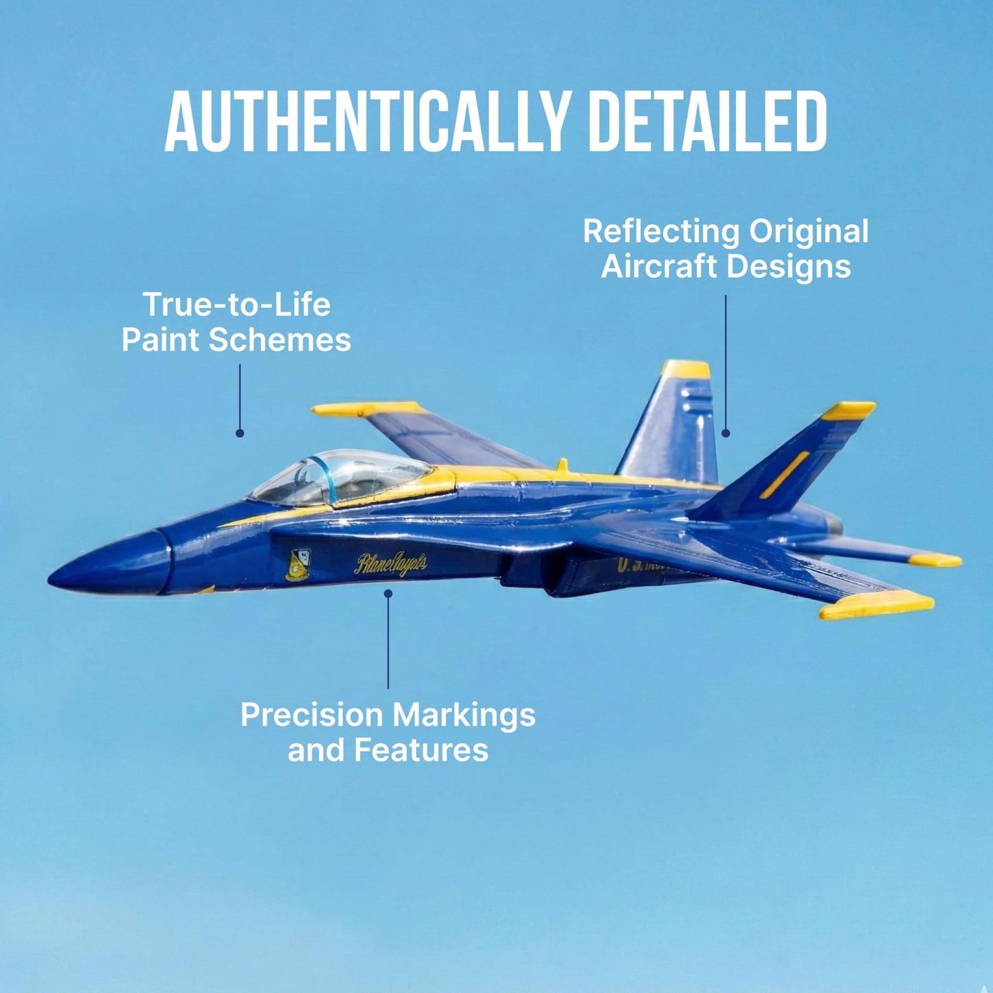 Postage Stamp F/A-18C Hornet Blue Angels – 1/150 Scale Die-Cast Metal Jet Model with Display Stand – Officially Licensed US Navy Collectible Aircraft for Adults Ages 14+