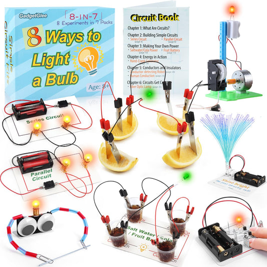 Science Circuit Kit Electricity for Kids, STEM Electrical Light Bulb Experiment, Electric Science Gifts Fair Project Kits Age 8-12, Fruit Energy Experiments Circuits Engineering Projects