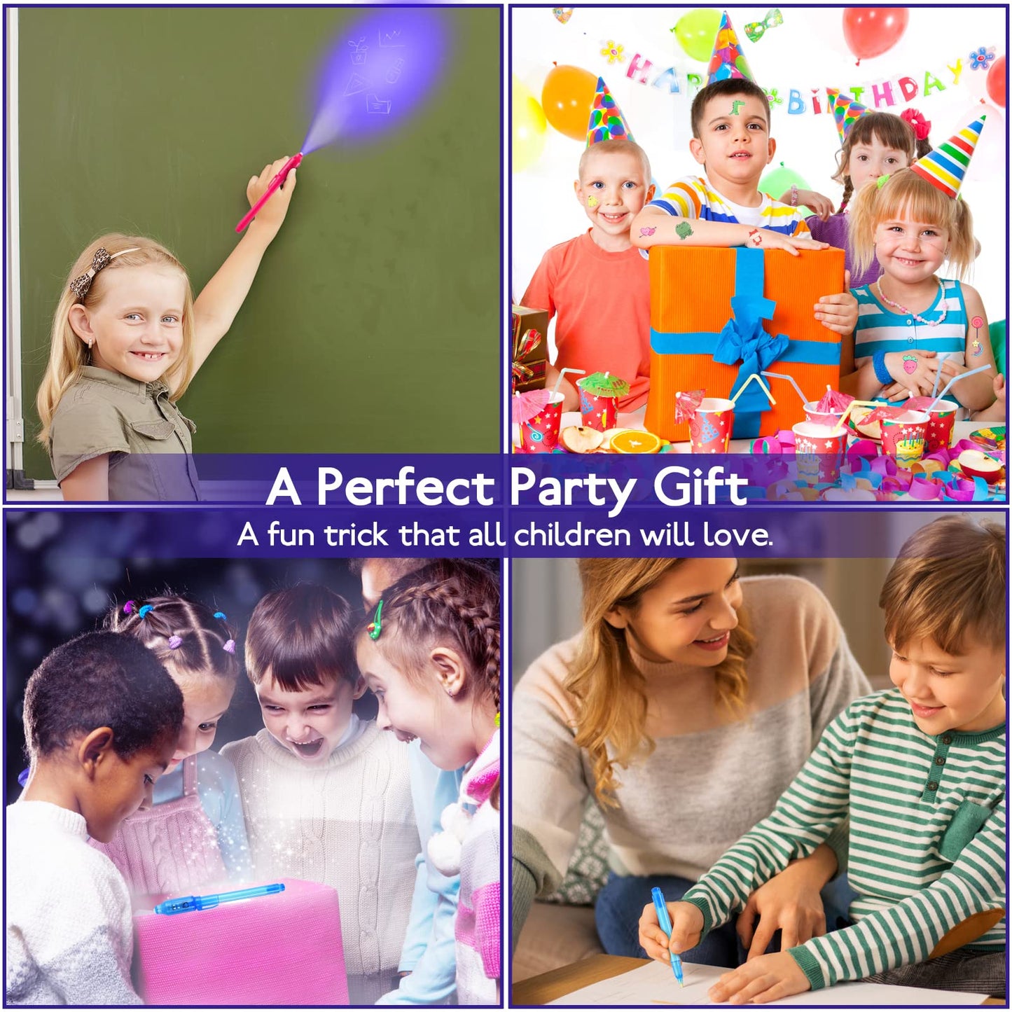 DazSpirit 30 Pack Invisible Ink Pens with UV Light, Classroom Prizes, Treasure Box Fillers, Prize Box Toys, Goodie Bag Stuffers, Spy Party Favors for Kids 8-12, Secret Message Pens