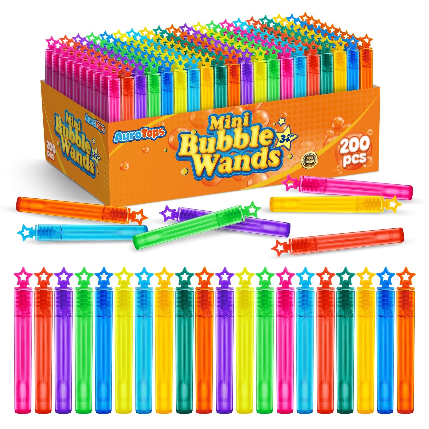 200 Pieces Mini Bubble Wands,Bubble Party Favors Assortment Toys for Kids,Themed Birthday, Halloween, Goodie Bags, Carnival Prizes, Wedding, Bubble Maker Toys for Kids,Outdoor Gifts for Girls & Boys