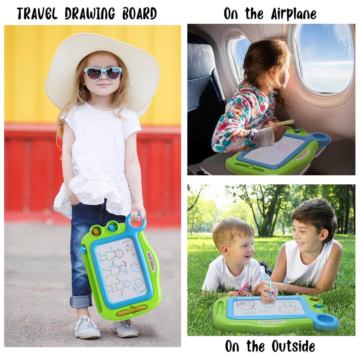 Toddler Toys for Girls Boys Age 3 4 5 Year Old, Magnetic Drawing Board with 1 Pen, Erasable Writing Doodle Board for Kids with 2 Stamps, A Etch Birthay Gift for 3 Year Old Travel Toys Sketch Boards